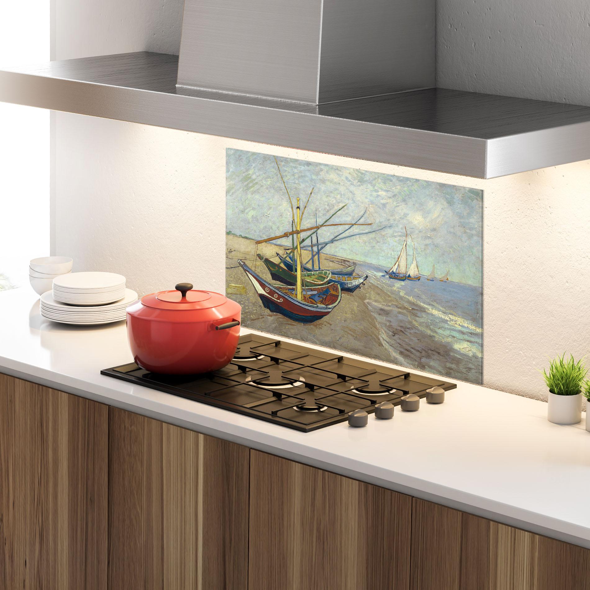 Panou Sticla Bucatarie Vissersboten Les Saintes Maries mockup 4