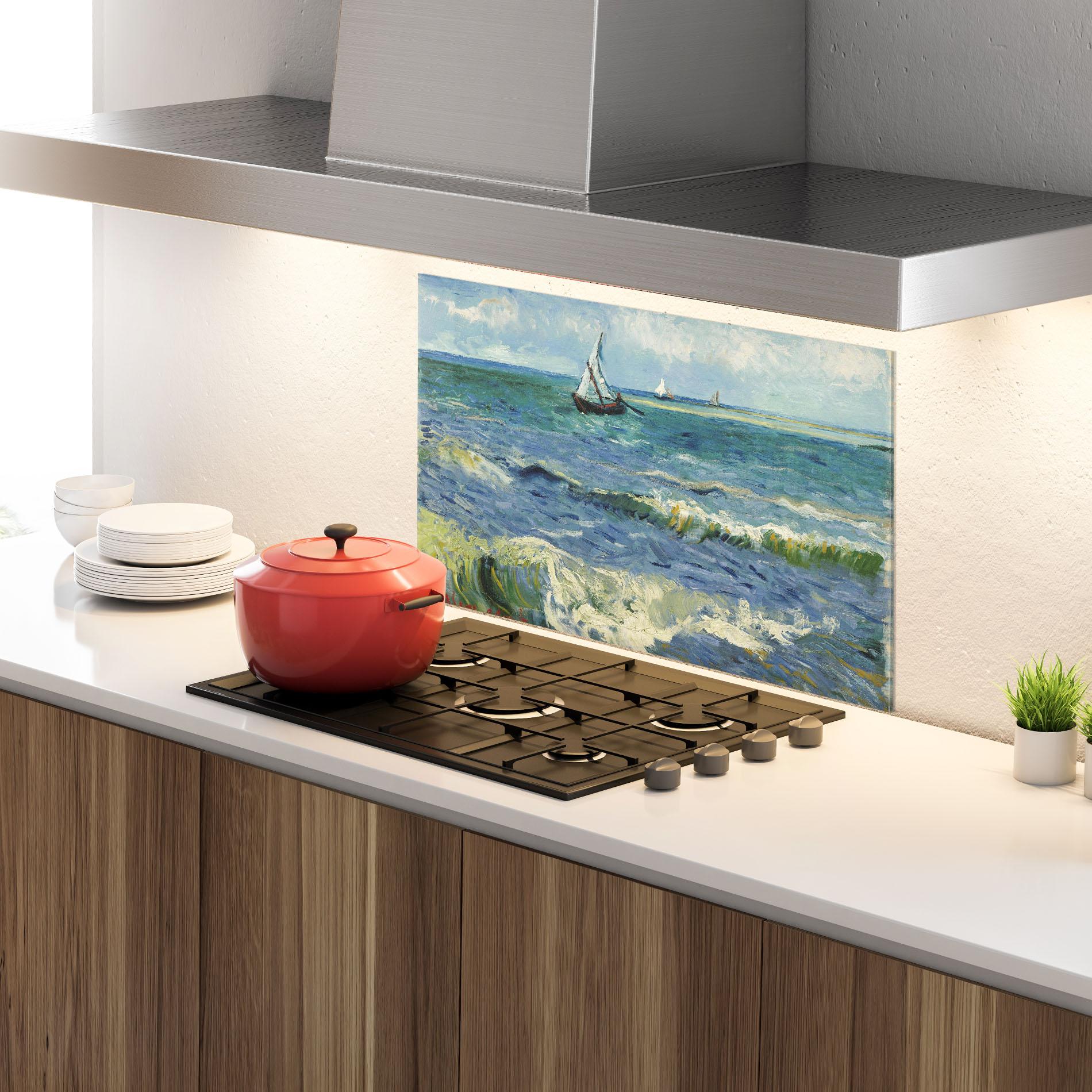 Panou Sticla Bucatarie Zeegezicht Saintes Maries mockup 4