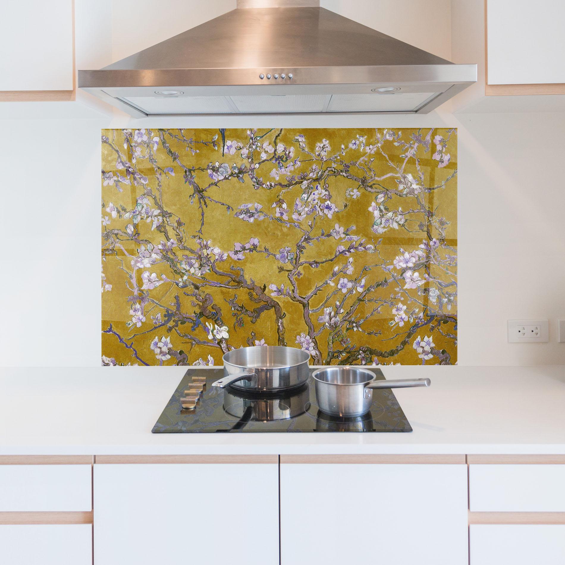Panou Sticla Bucatarie Almond Blossom mockup 5