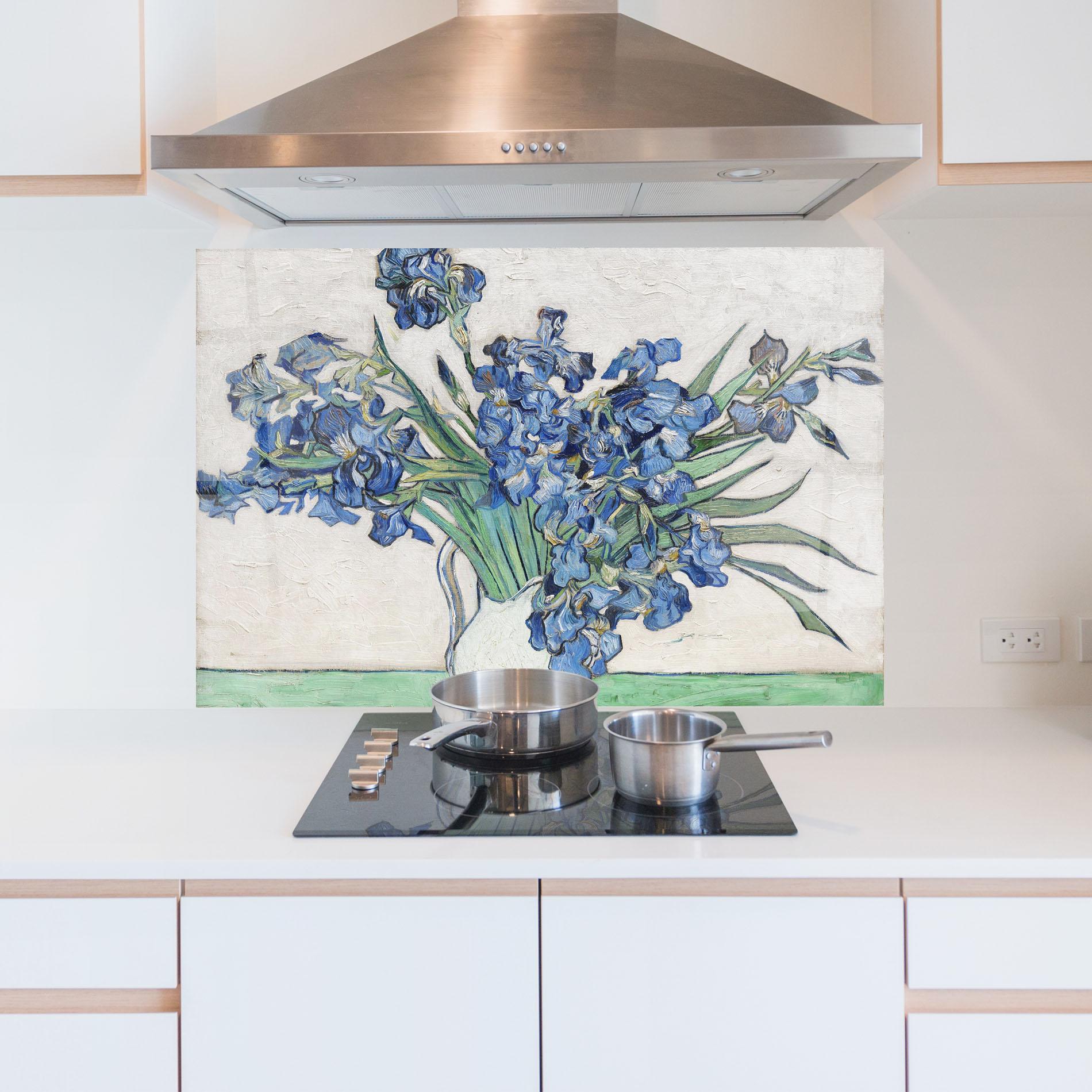 Panou Sticla Bucatarie Gogh S Irises mockup 5