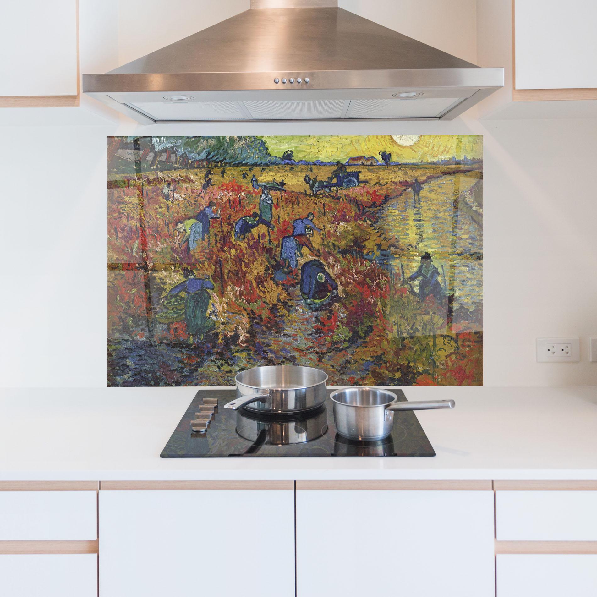 Panou Sticla Bucatarie The Red Vineyard mockup 5