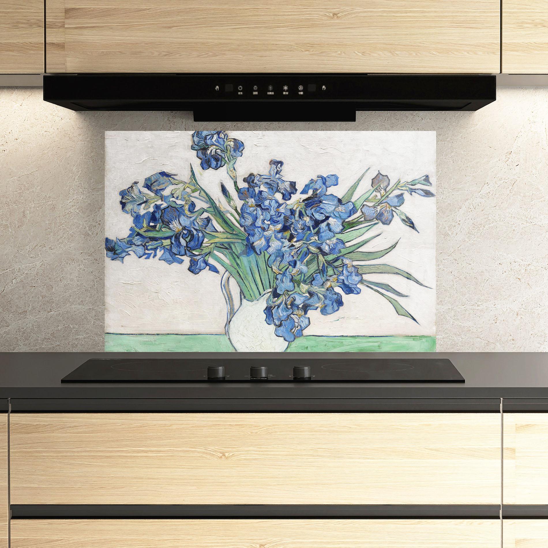 Panou Sticla Bucatarie Gogh S Irises mockup 3