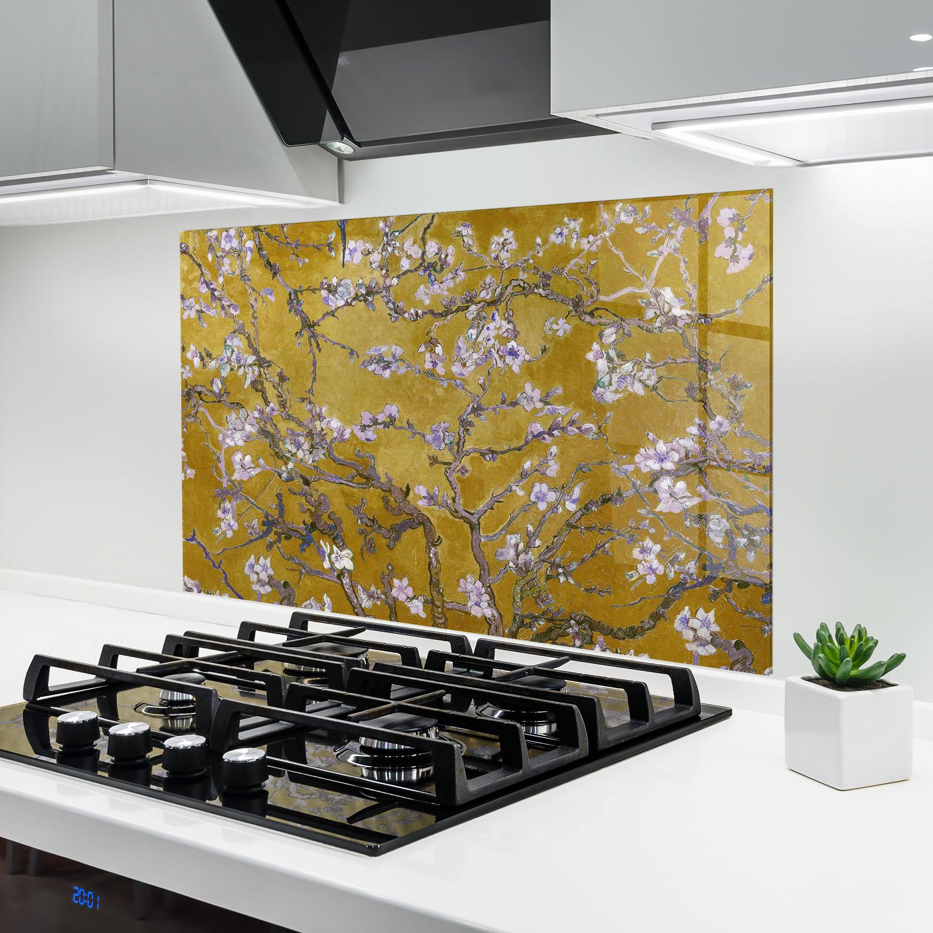 Panou Sticla Bucatarie Almond Blossom mockup 6