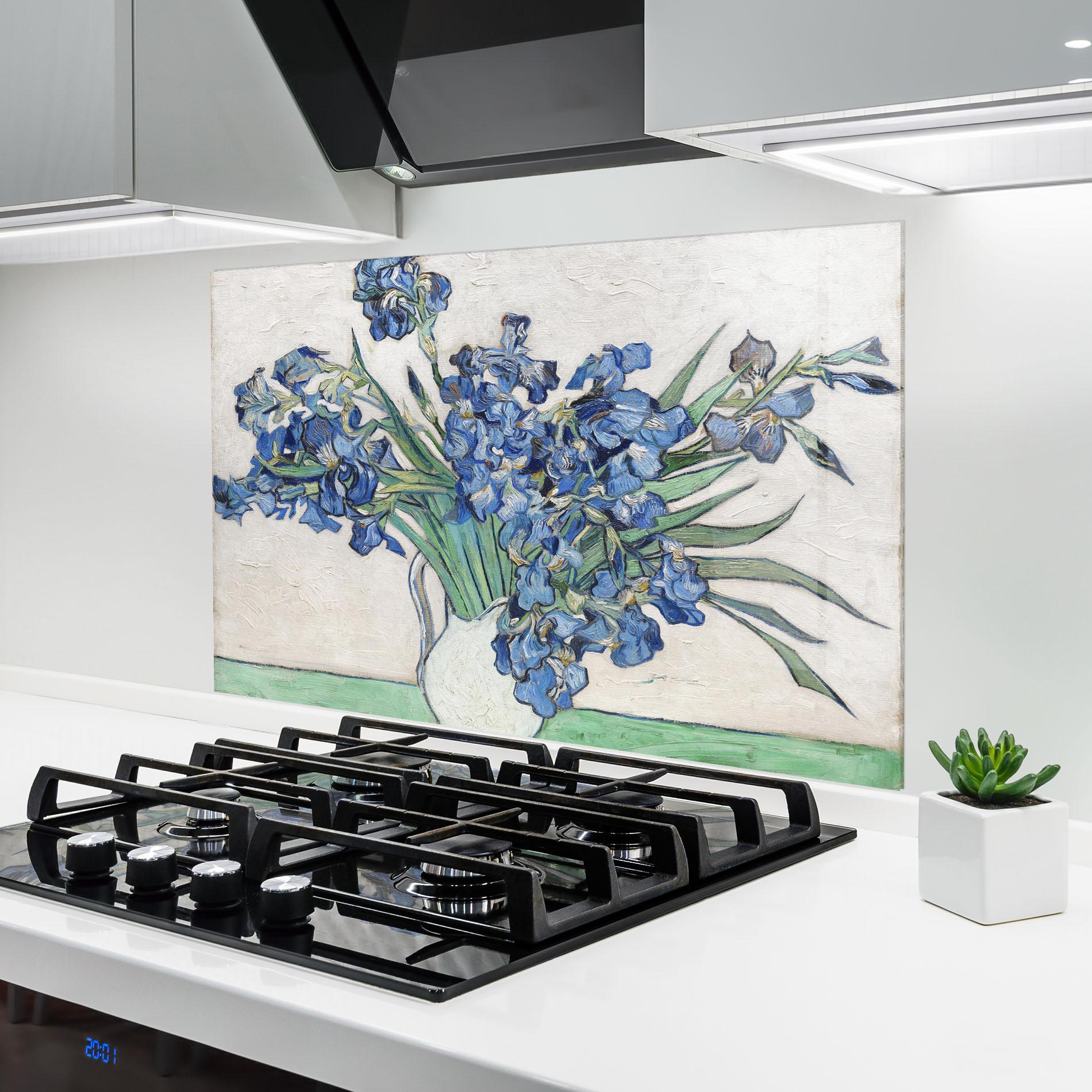 Panou Sticla Bucatarie Gogh S Irises mockup 6
