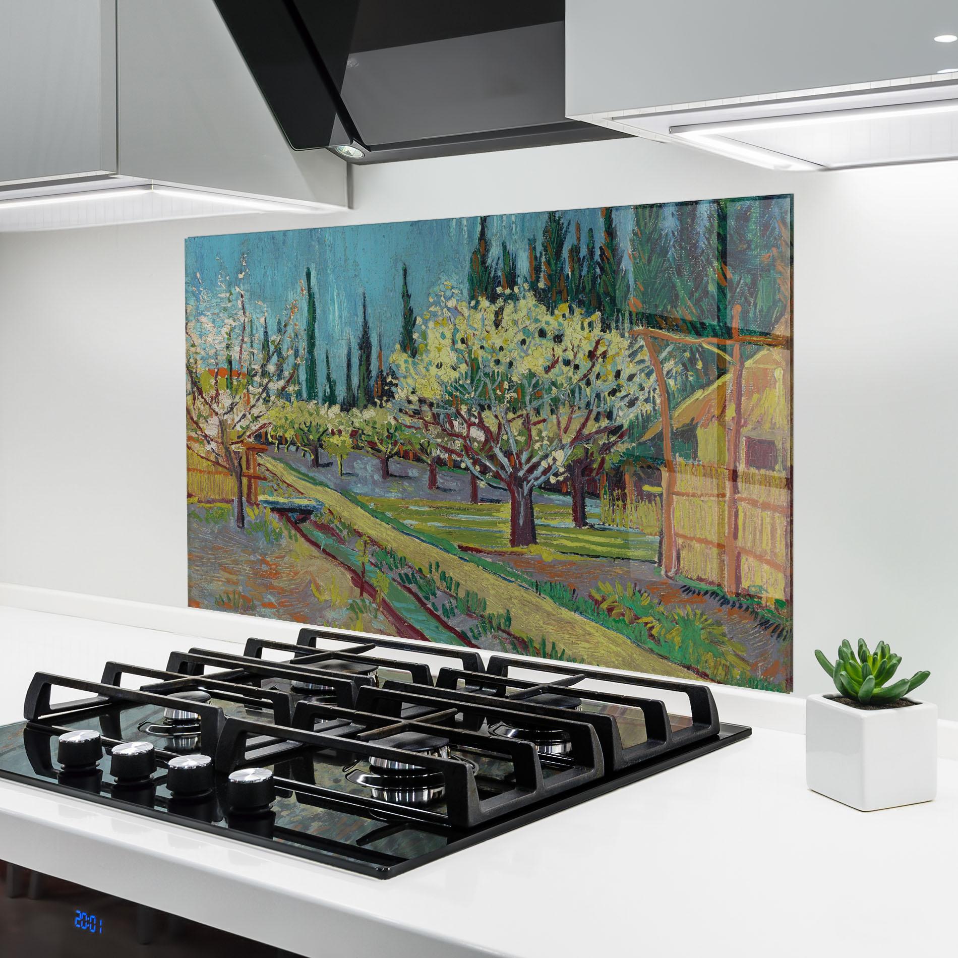 Panou Sticla Bucatarie Orchard Bordered Cypresse mockup 6