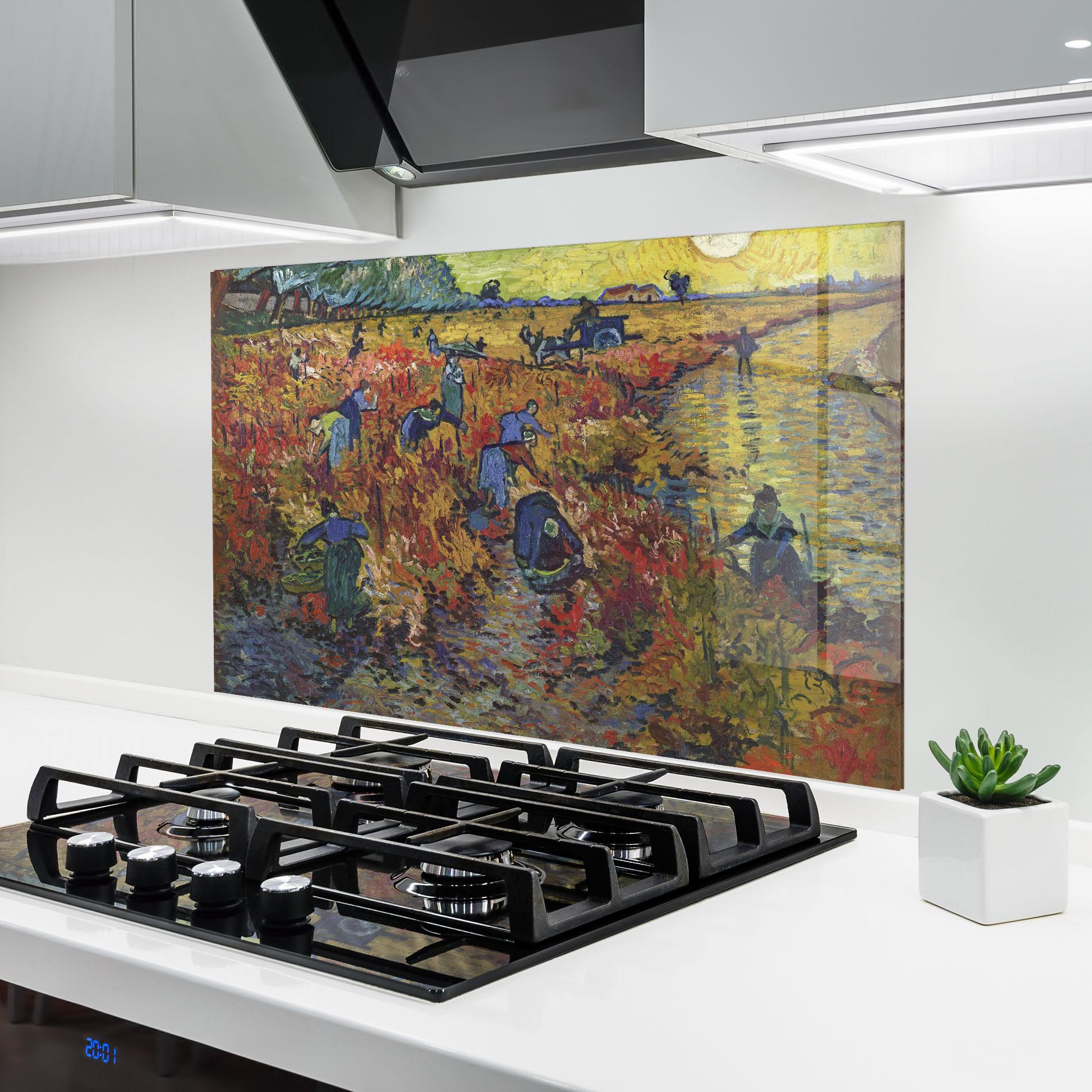 Panou Sticla Bucatarie The Red Vineyard mockup 6