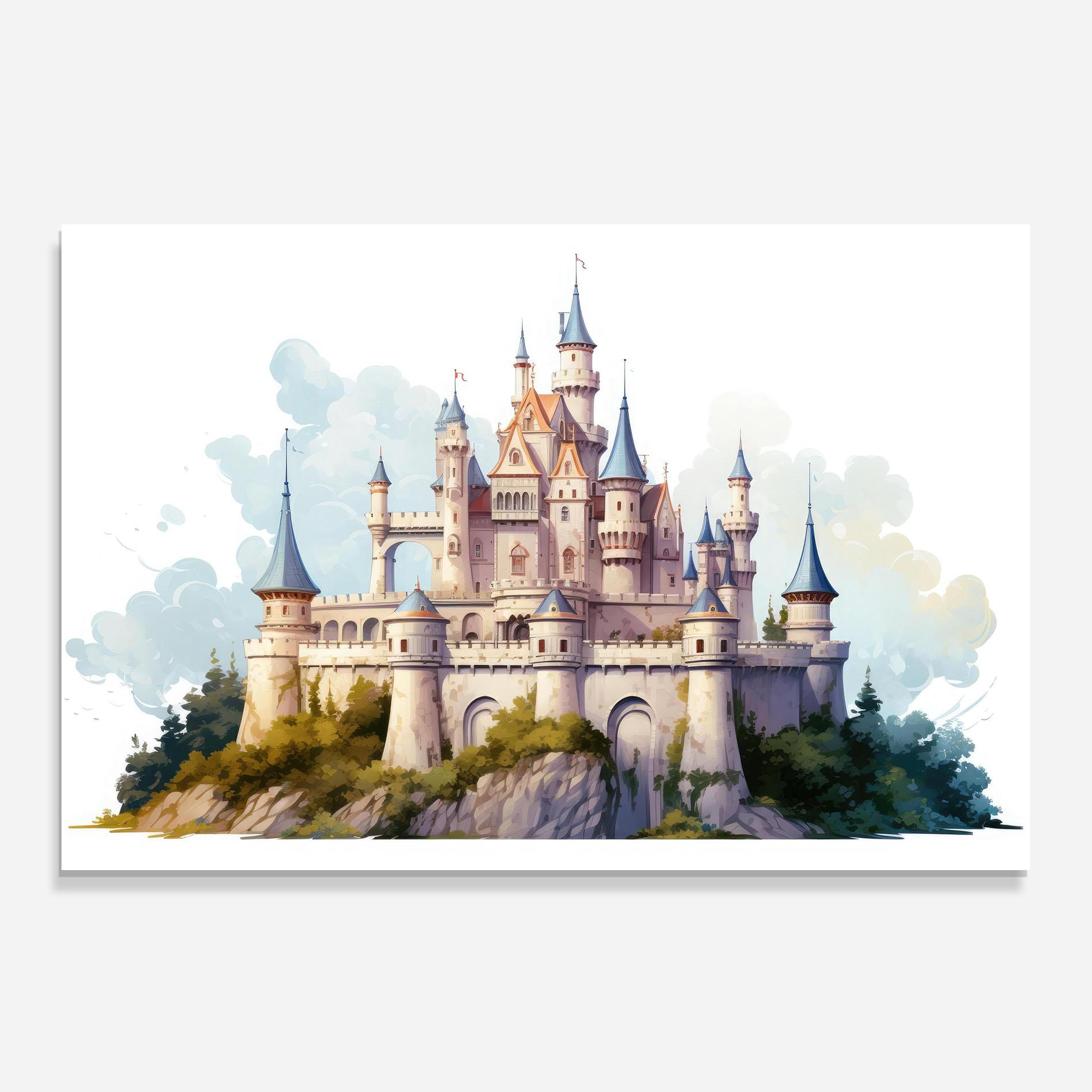 Panou Sticla Bucatarie Illustration Castle mockup 0