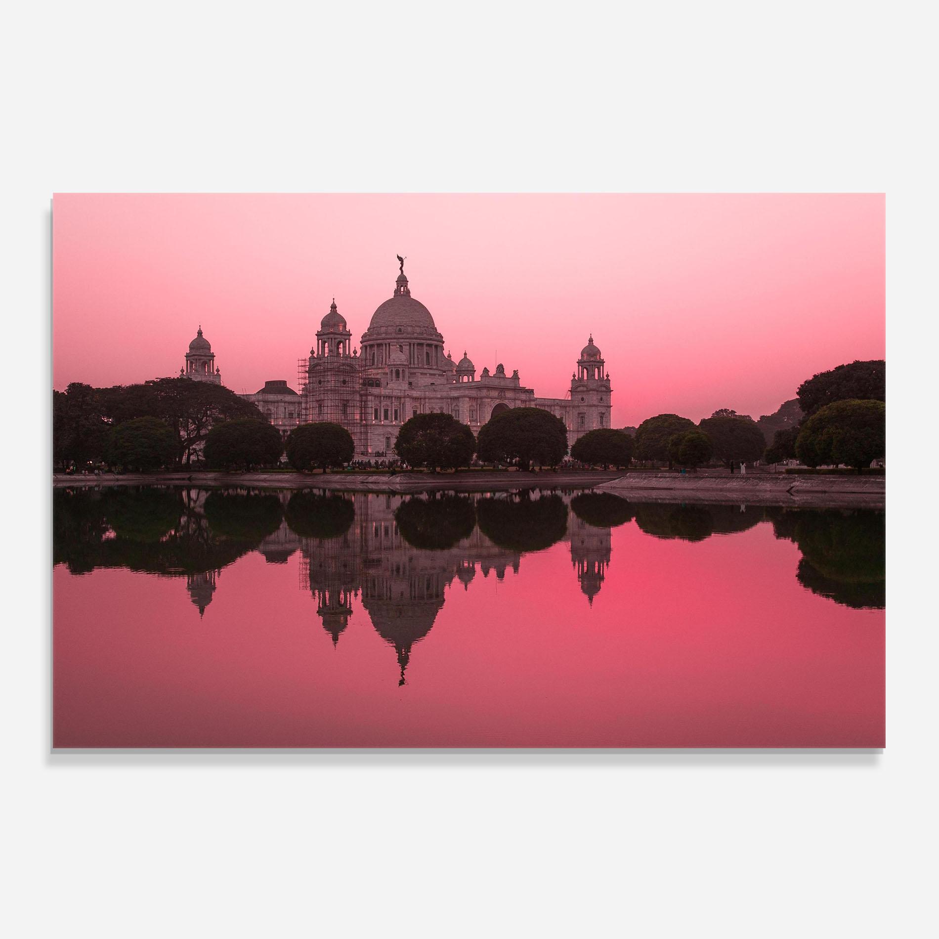 Panou Sticla Bucatarie Red Lake Reflection mockup 0