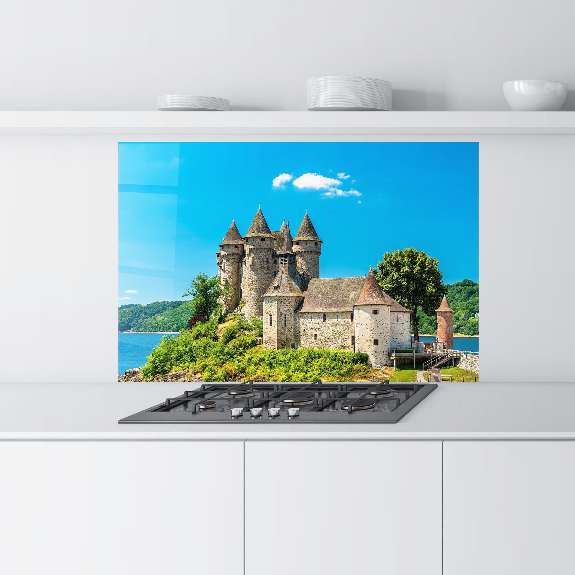 Panou Sticla Bucatarie Medieval Castle France mockup 9