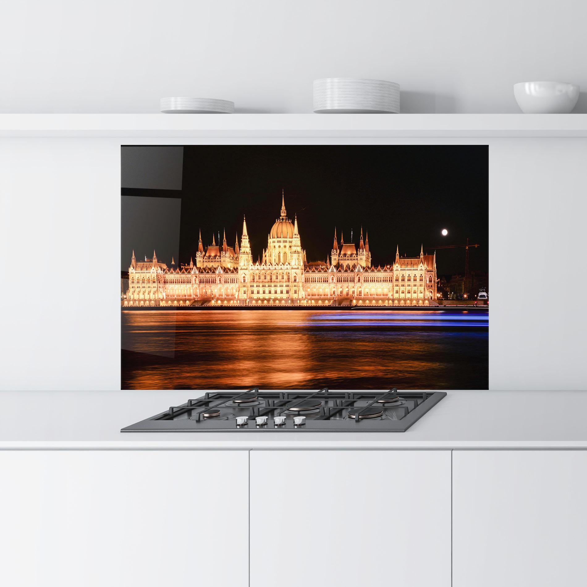 Panou Sticla Bucatarie Night Reflection mockup 9