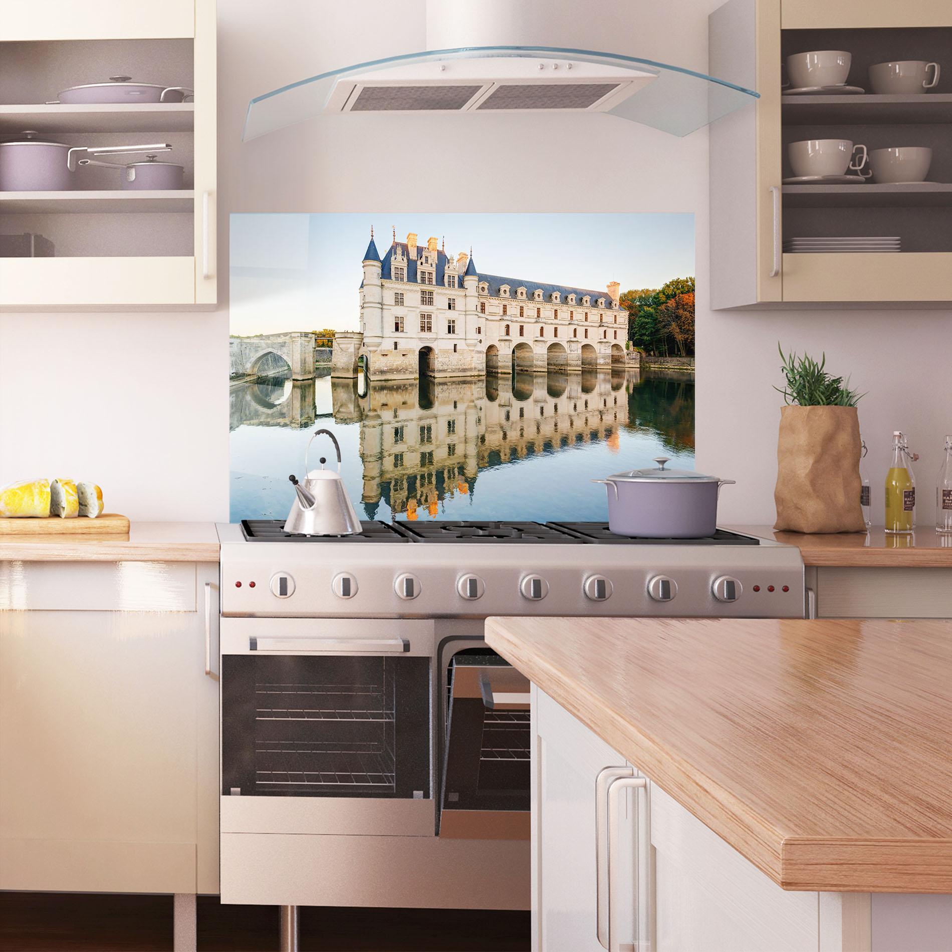 Panou Sticla Bucatarie Chateau Chenonceau Castle mockup 1