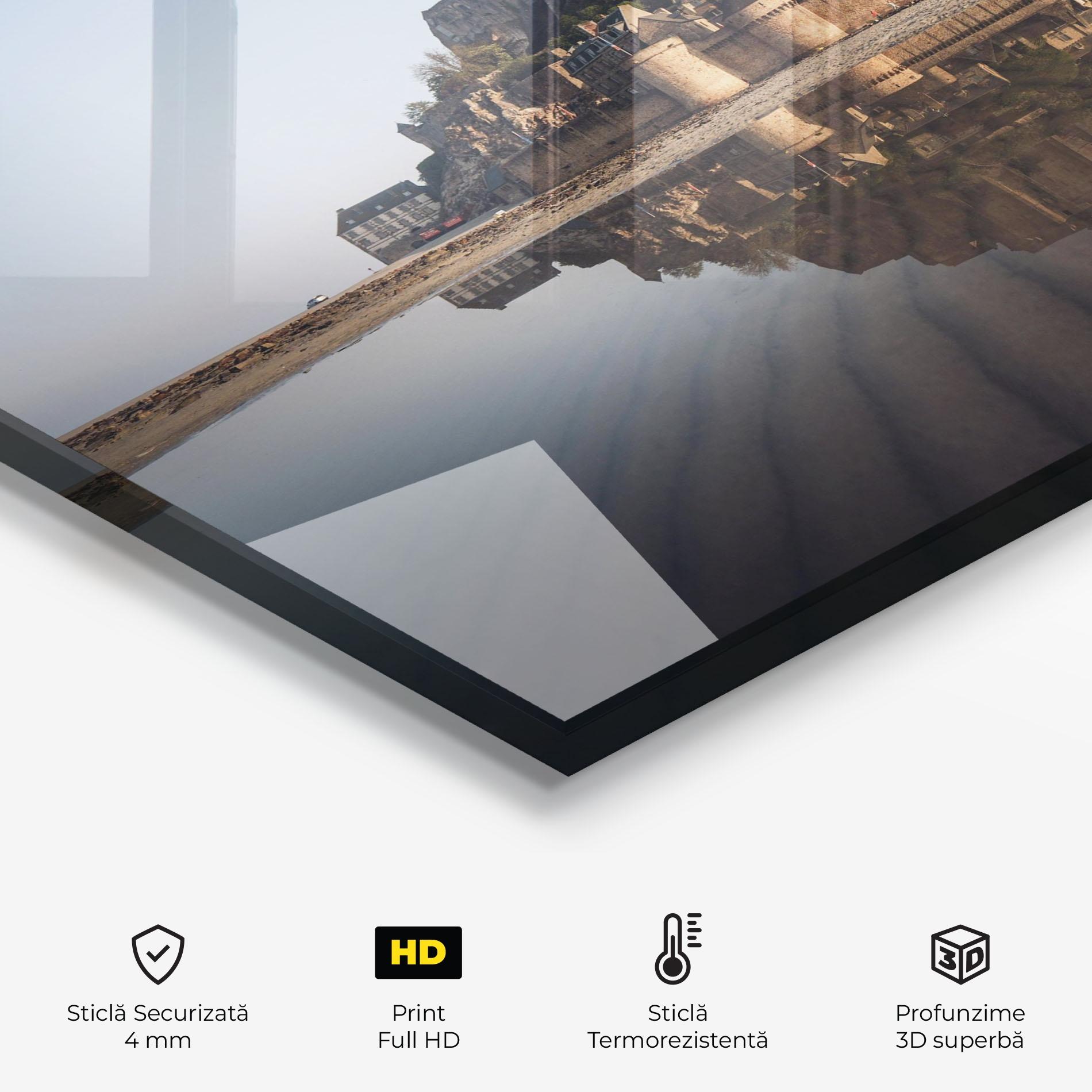 Panou Sticla Bucatarie Castle Reflection mockup 2