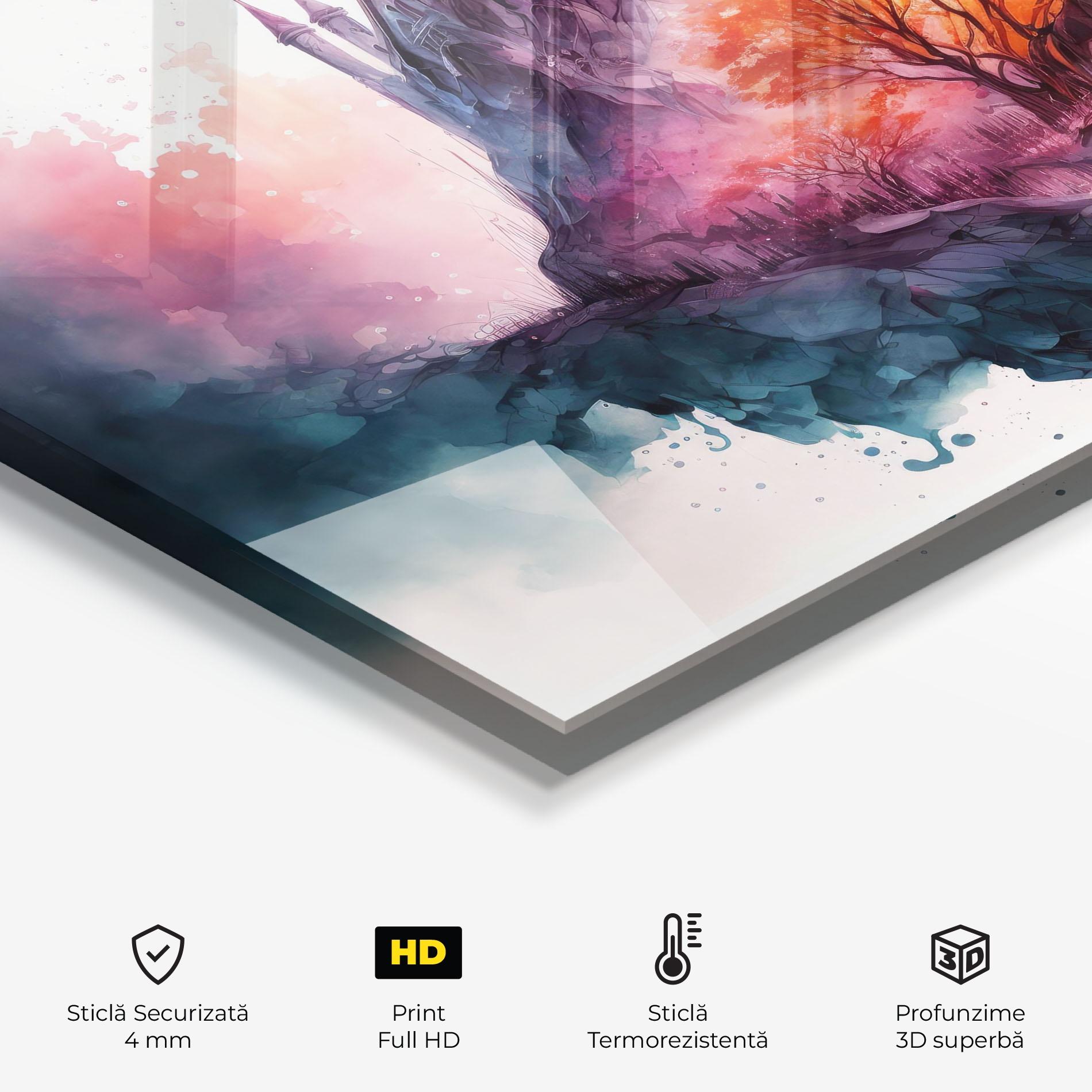 Panou Sticla Bucatarie Colorful Castle mockup 2