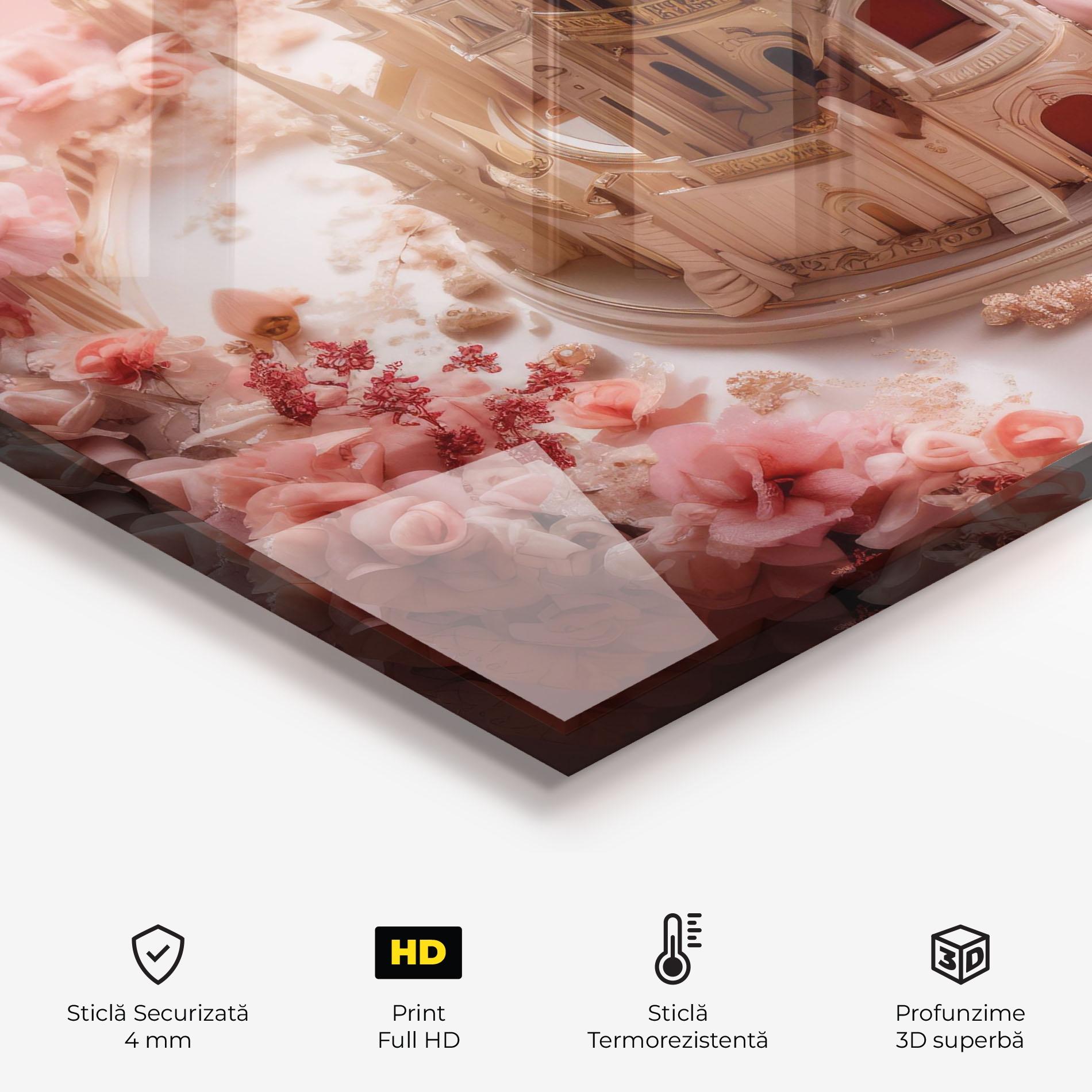 Panou Sticla Bucatarie Cream Castle Flower mockup 2