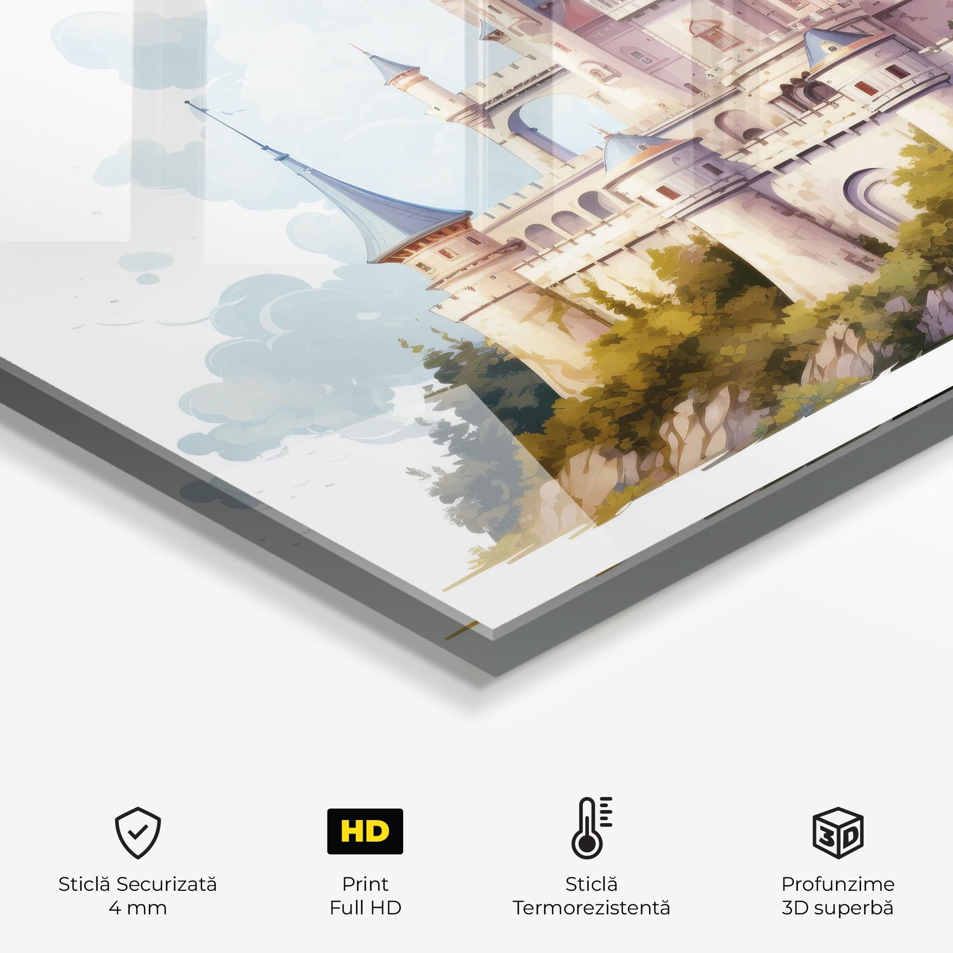 Panou Sticla Bucatarie Illustration Castle mockup 2