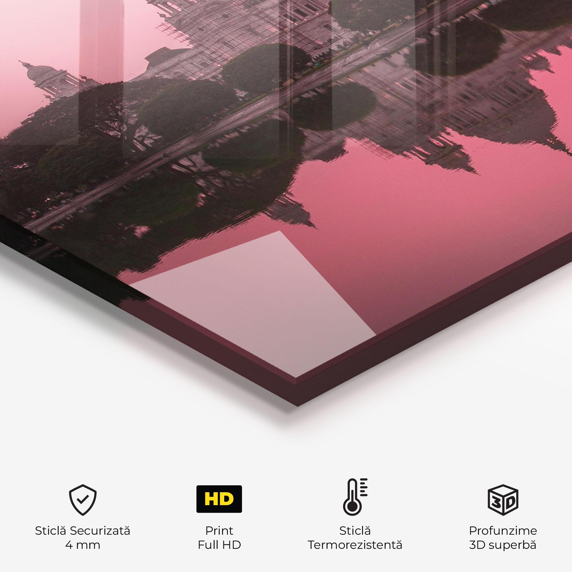 Panou Sticla Bucatarie Red Lake Reflection mockup 2