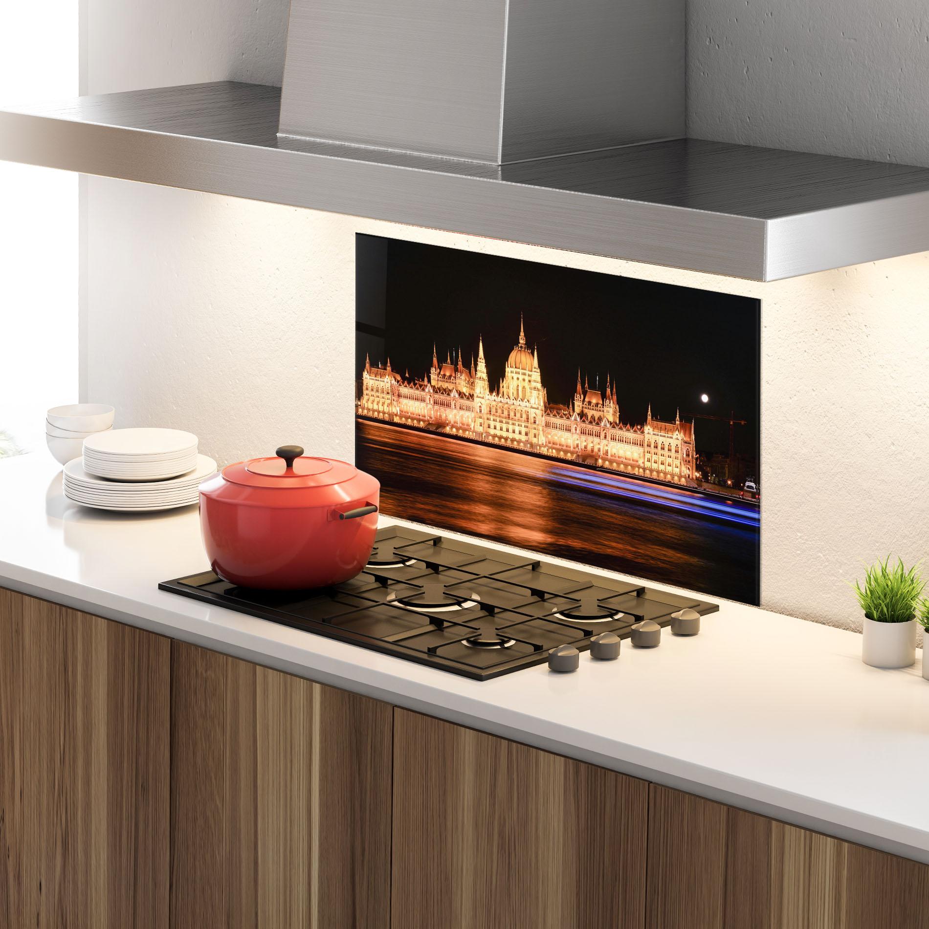 Panou Sticla Bucatarie Night Reflection mockup 4