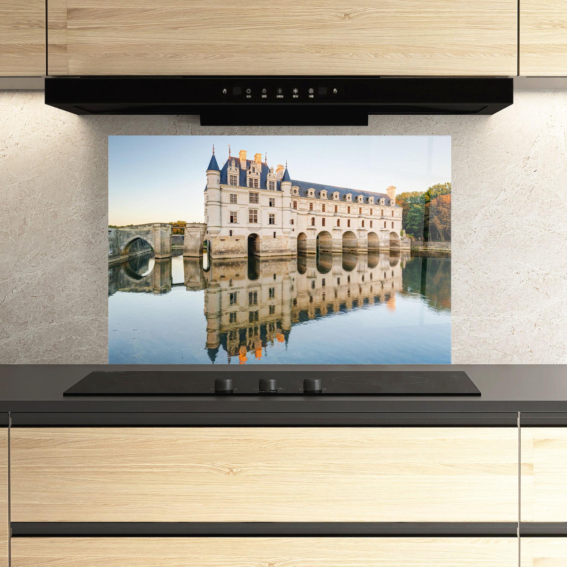 Panou Sticla Bucatarie Chateau Chenonceau Castle mockup 3