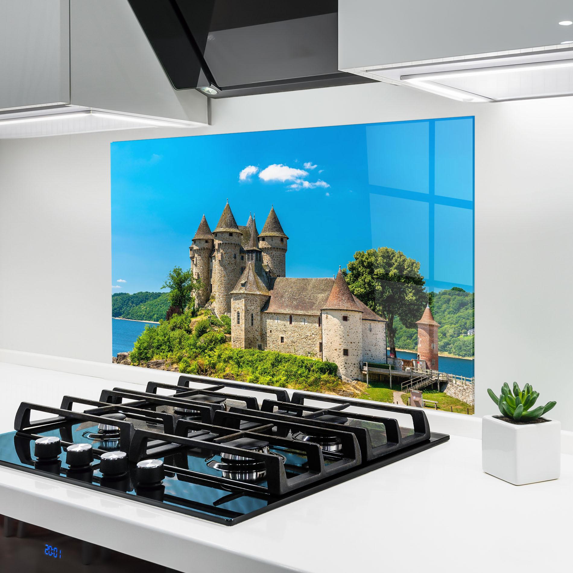 Panou Sticla Bucatarie Medieval Castle France mockup 6