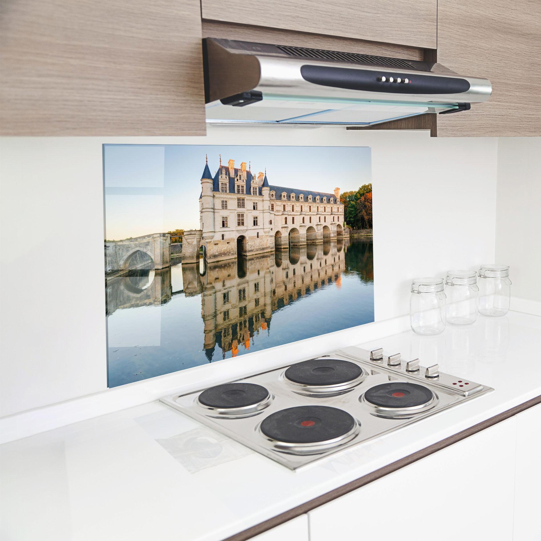 Panou Sticla Bucatarie Chateau Chenonceau Castle mockup 8