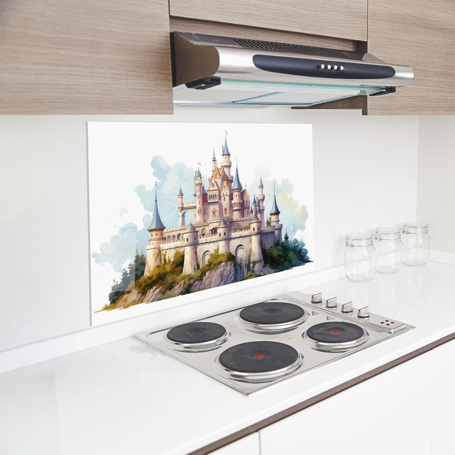 Panou Sticla Bucatarie Illustration Castle mockup 8