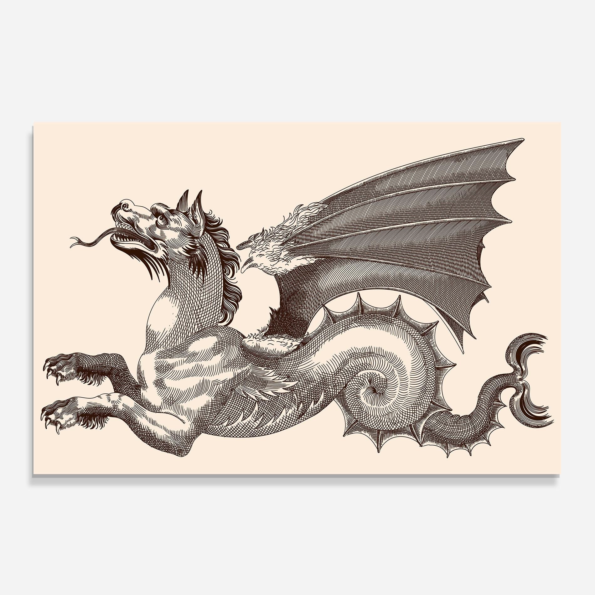 Panou Sticla Bucatarie Brown Dragon mockup 0