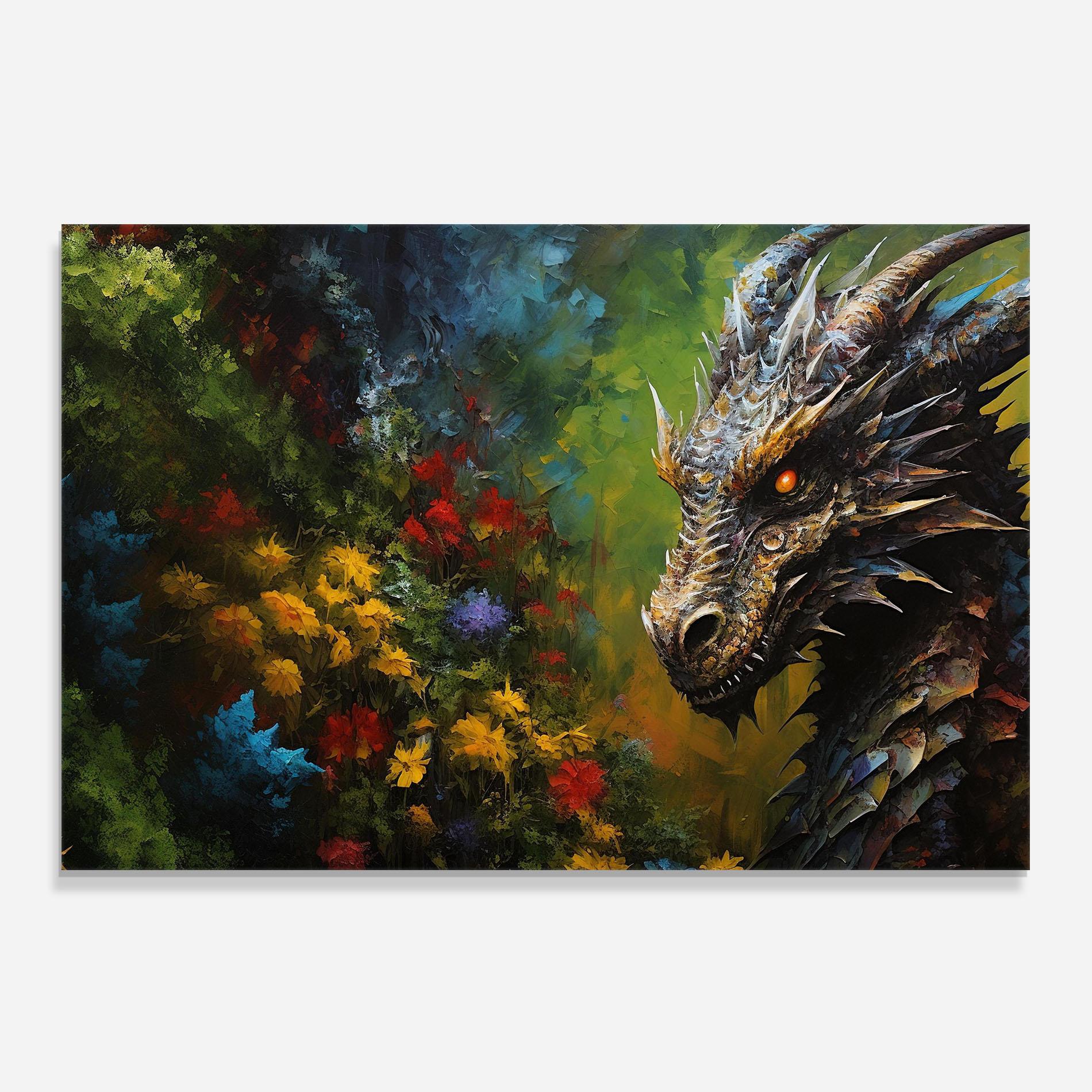 Panou Sticla Bucatarie Dragon In Nature mockup 0