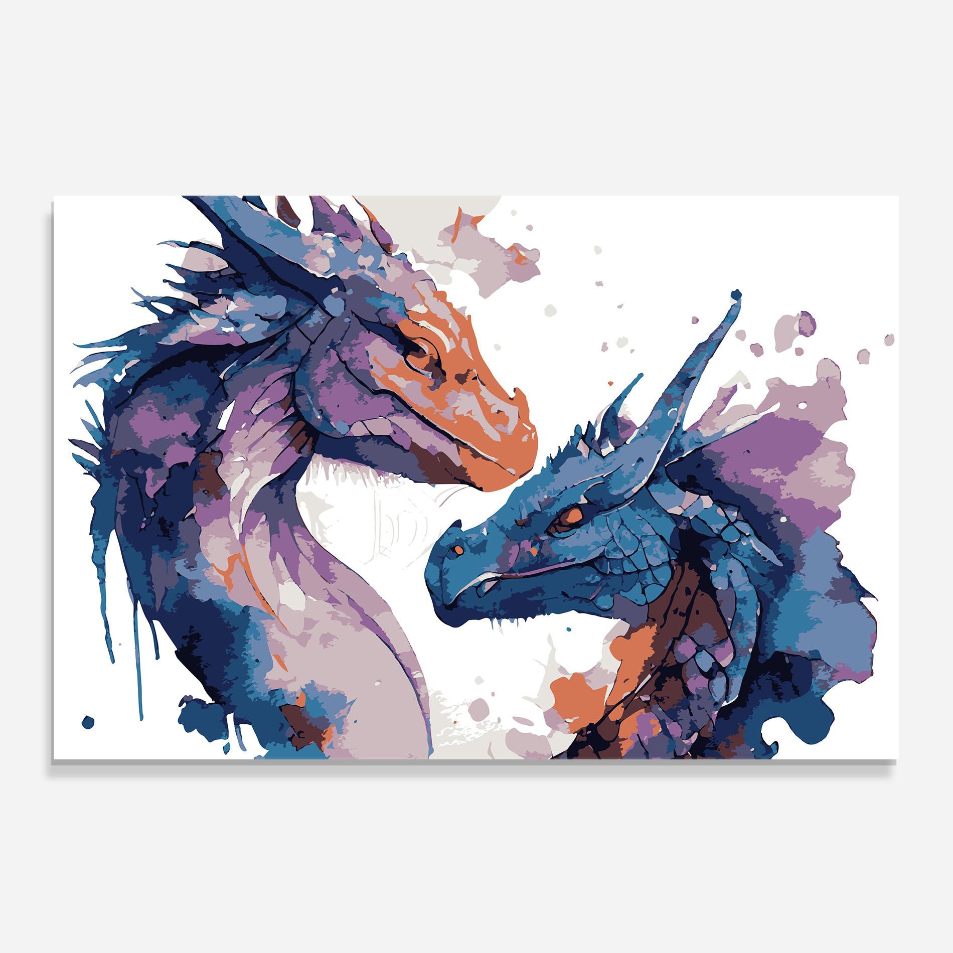 Panou Sticla Bucatarie Purple Cute Dragon mockup 0