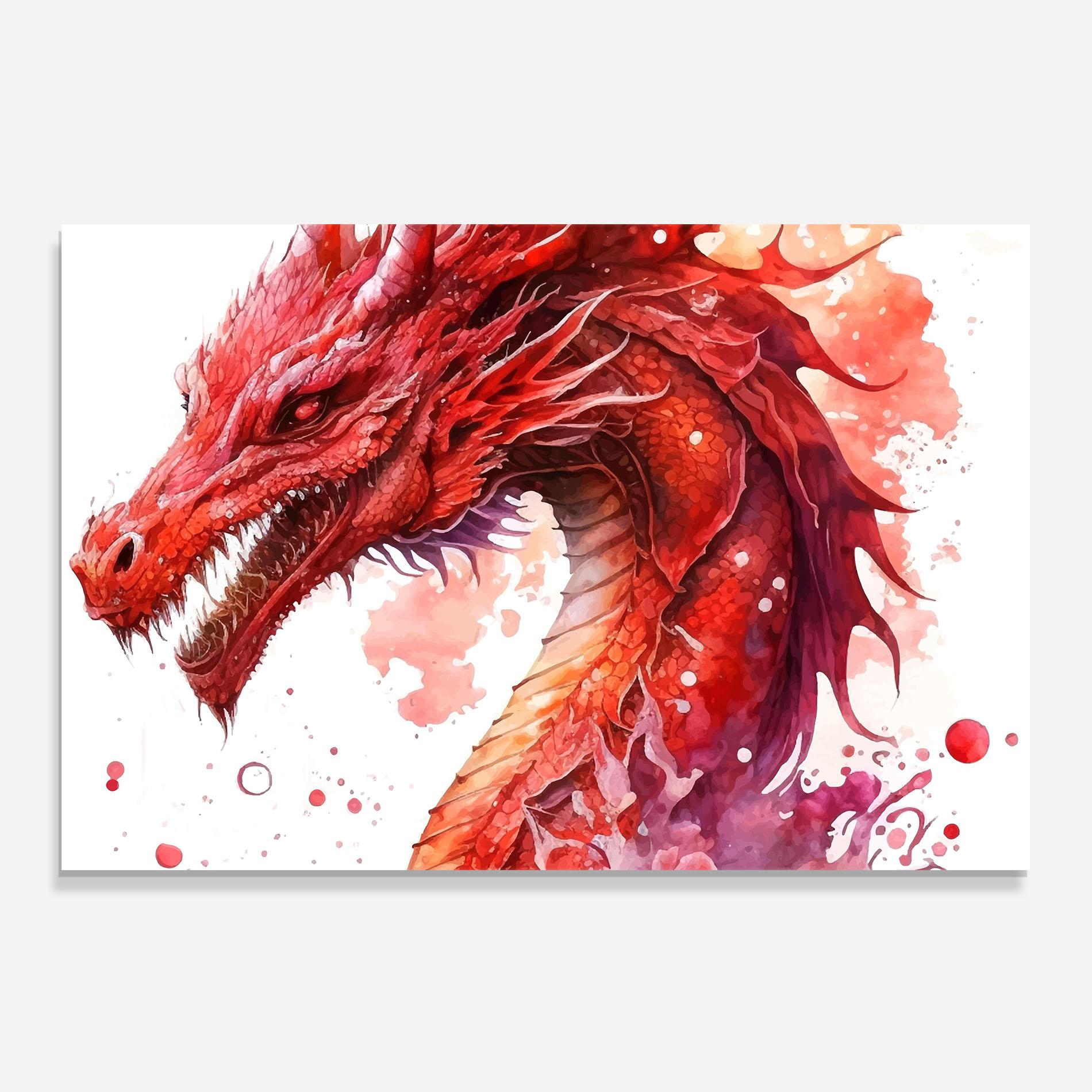 Panou Sticla Bucatarie Red Dragon Art mockup 0