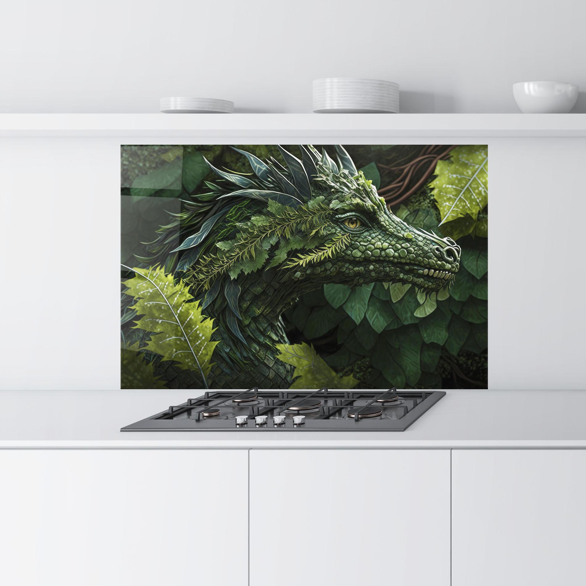 Panou Sticla Bucatarie Forest Dragon mockup 9