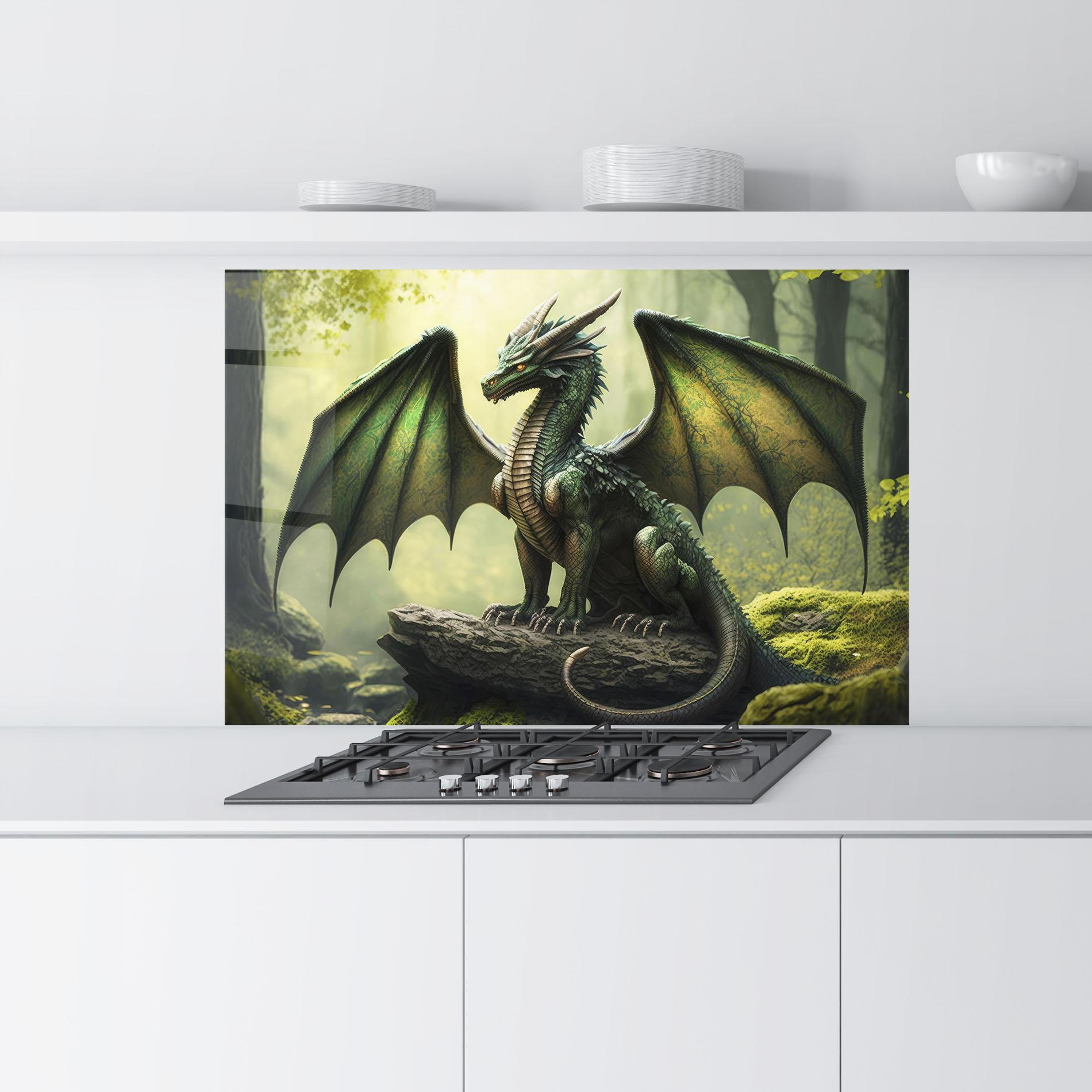 Panou Sticla Bucatarie Green Dragon mockup 9
