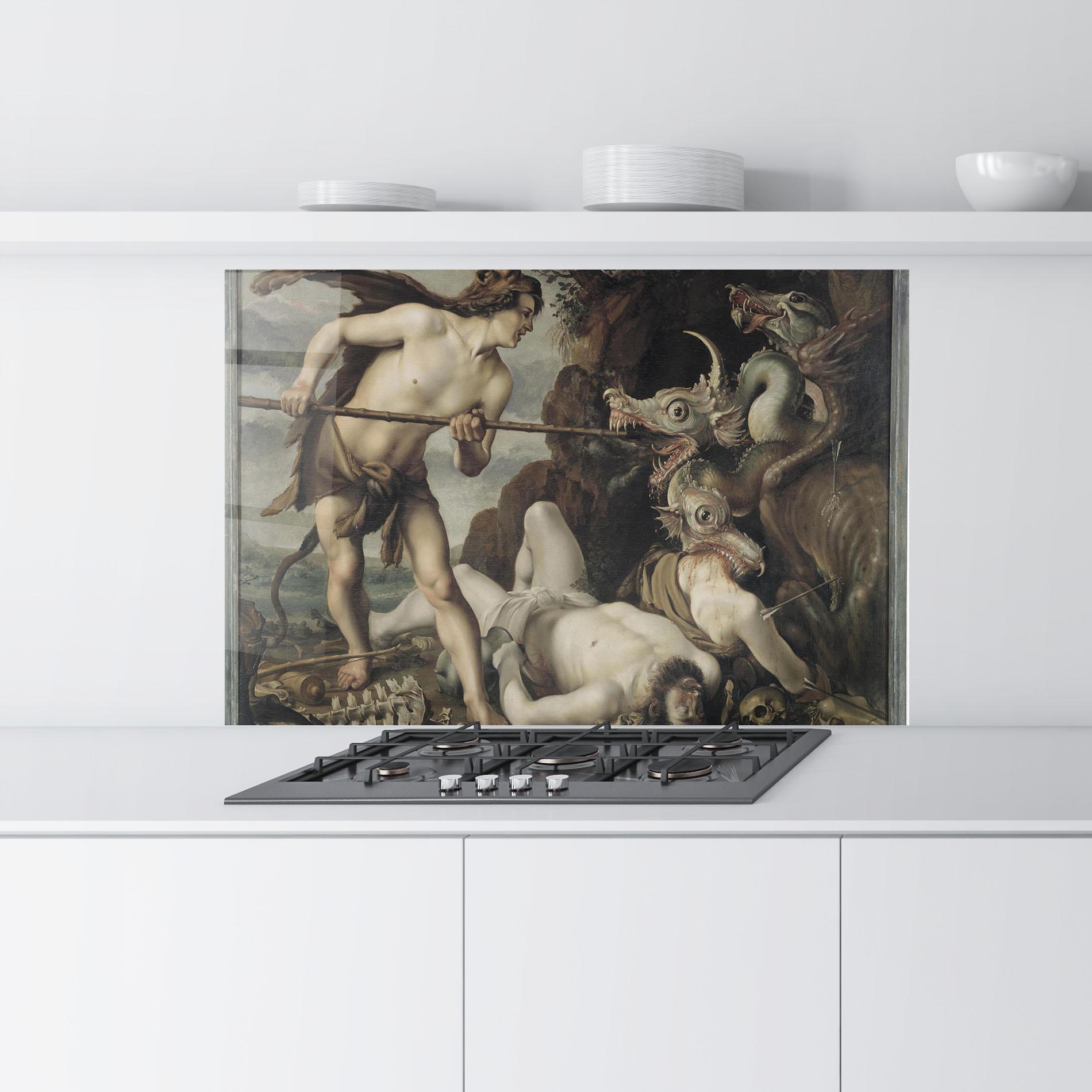 Panou Sticla Bucatarie Hunting Dragons mockup 9