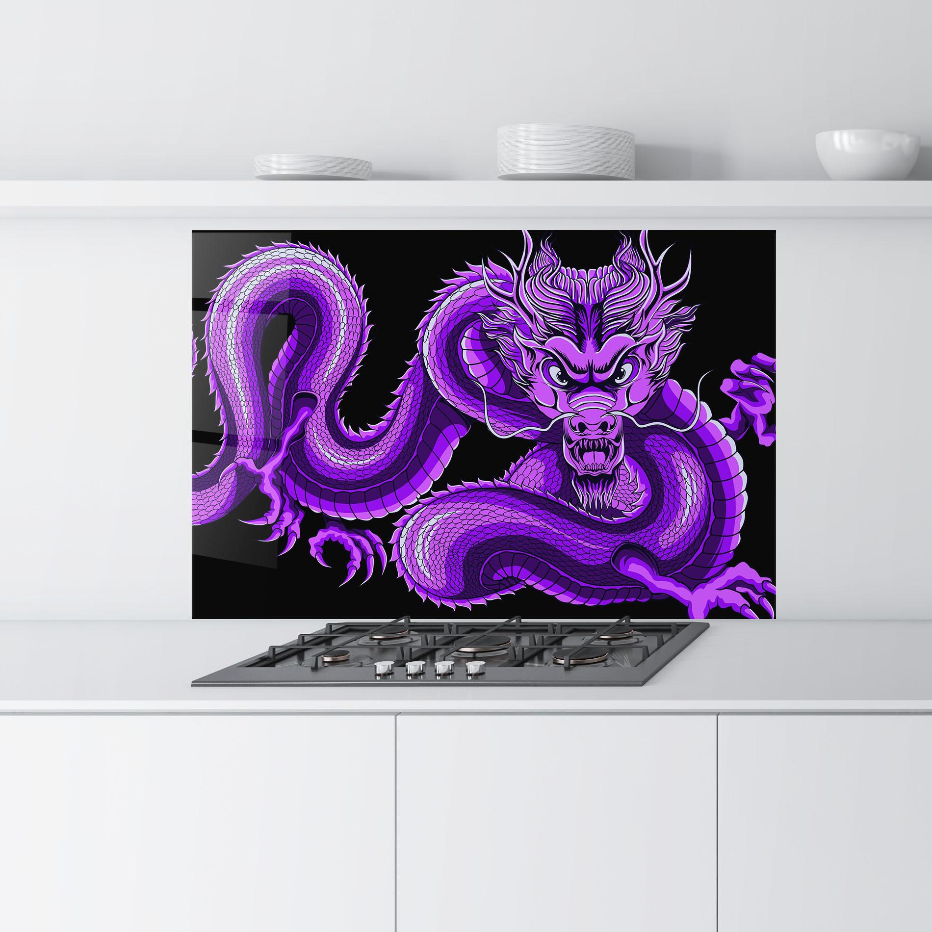 Panou Sticla Bucatarie Purple Dragon mockup 9