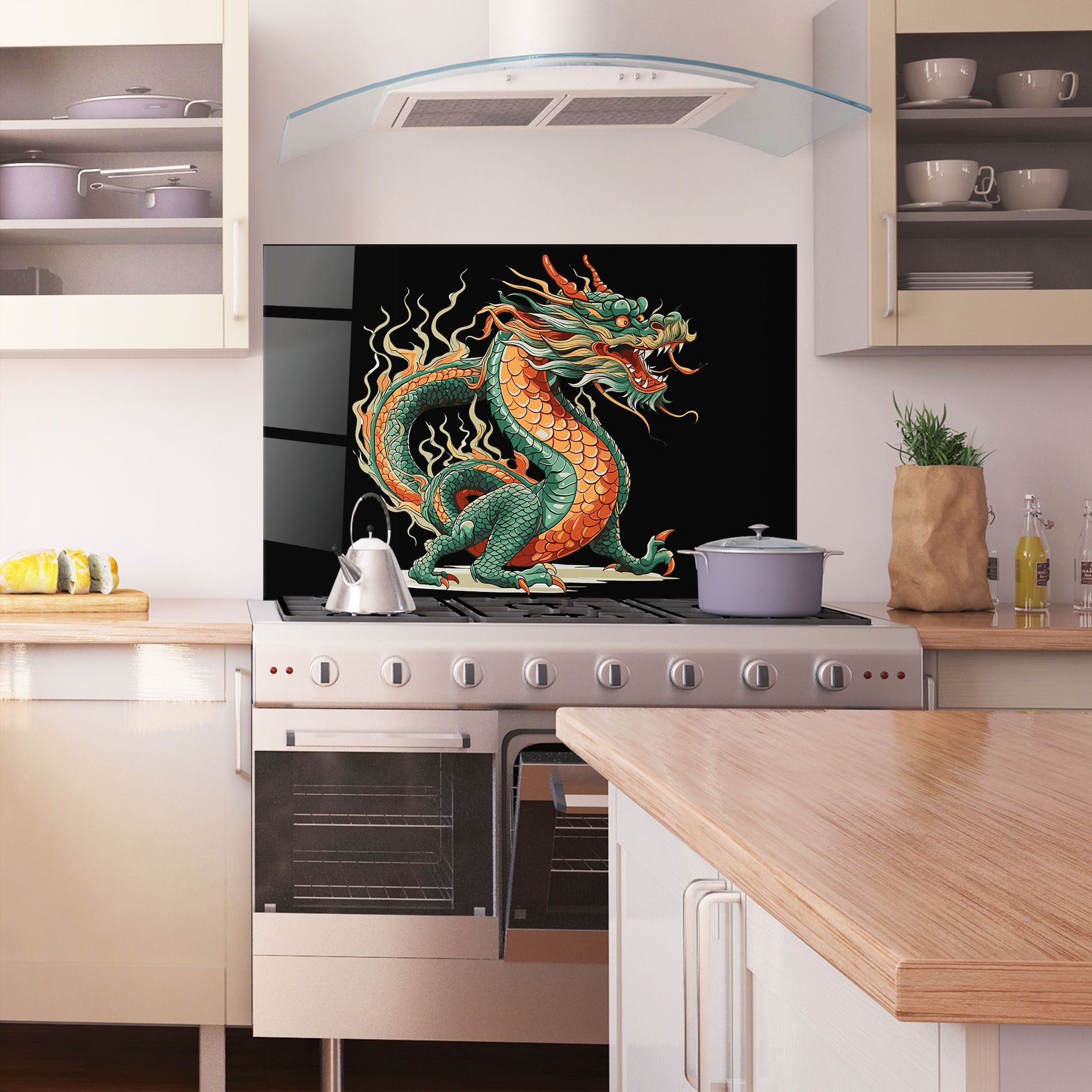 Orange Green Dragon mockup 1