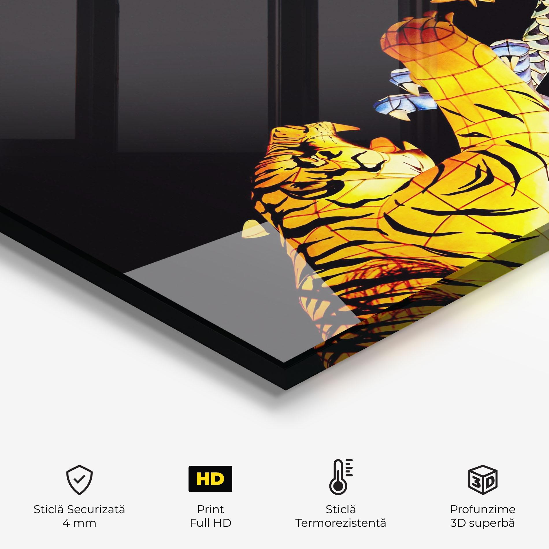 Panou Sticla Bucatarie Chinese Dragon And Tiger mockup 2