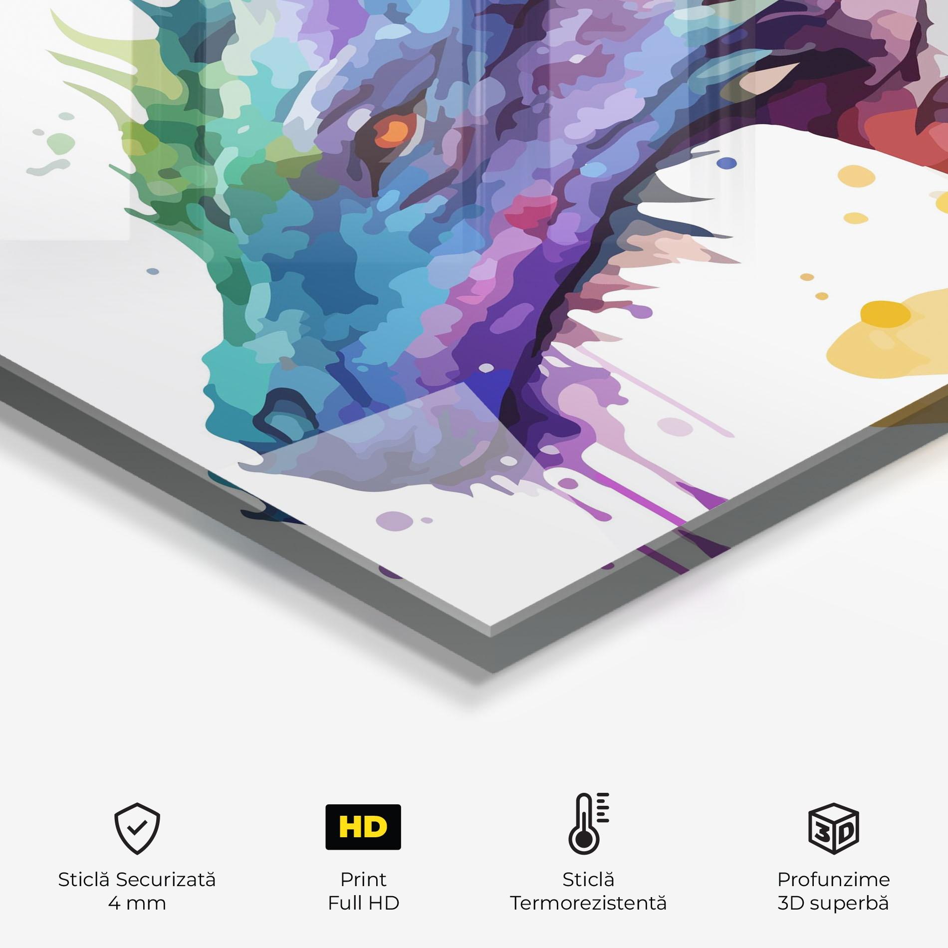 Panou Sticla Bucatarie Colourful Dragon mockup 2