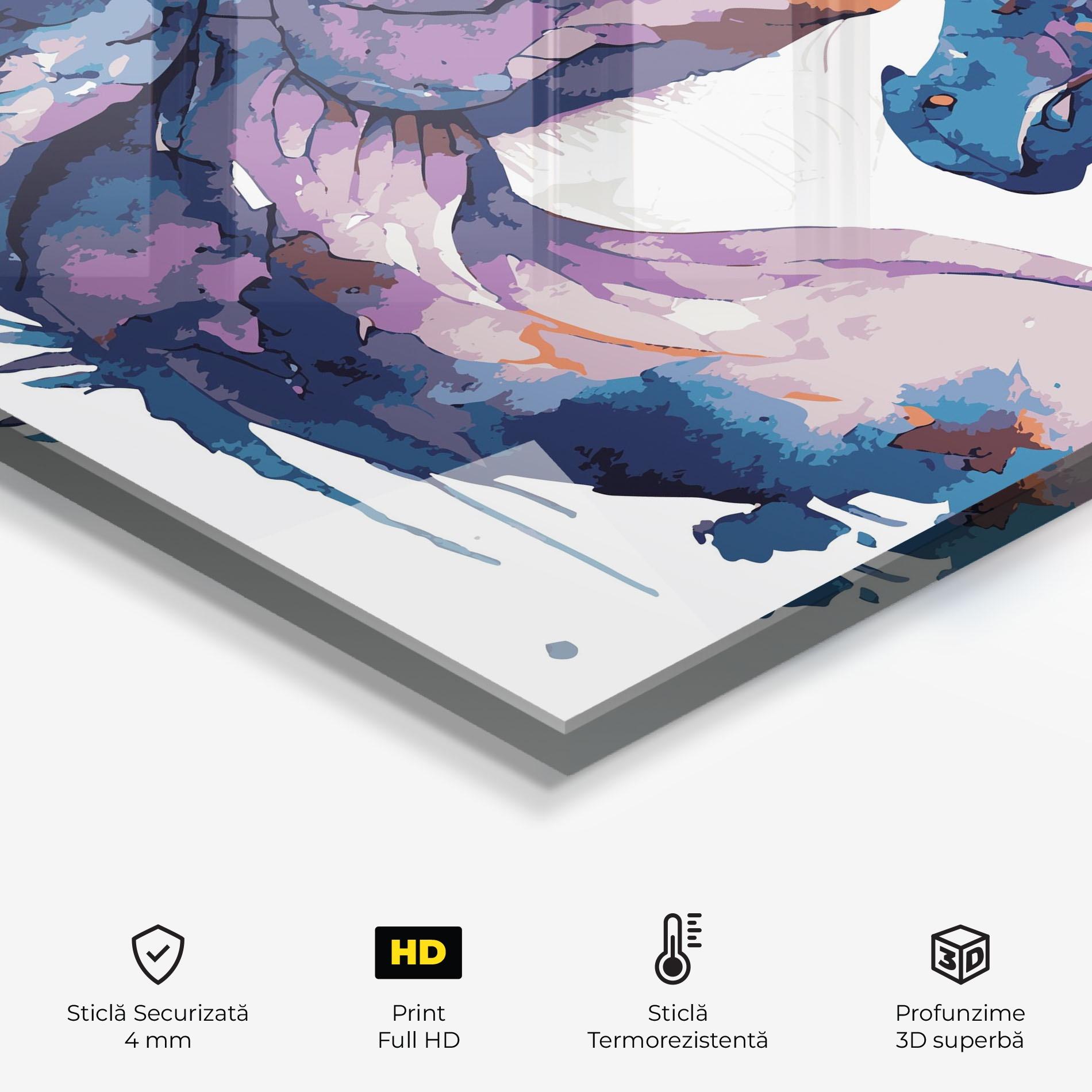 Panou Sticla Bucatarie Purple Cute Dragon mockup 2