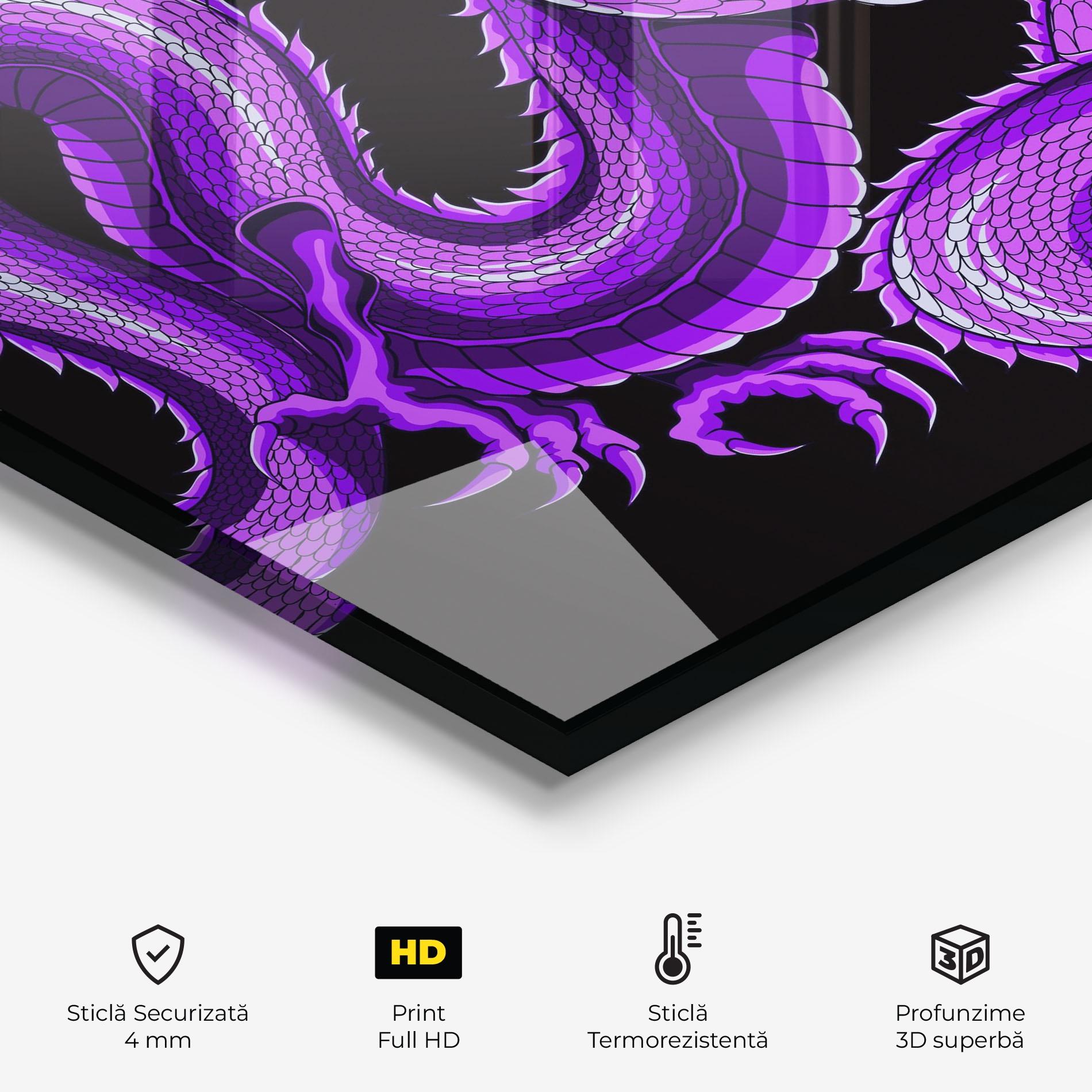 Panou Sticla Bucatarie Purple Dragon mockup 2
