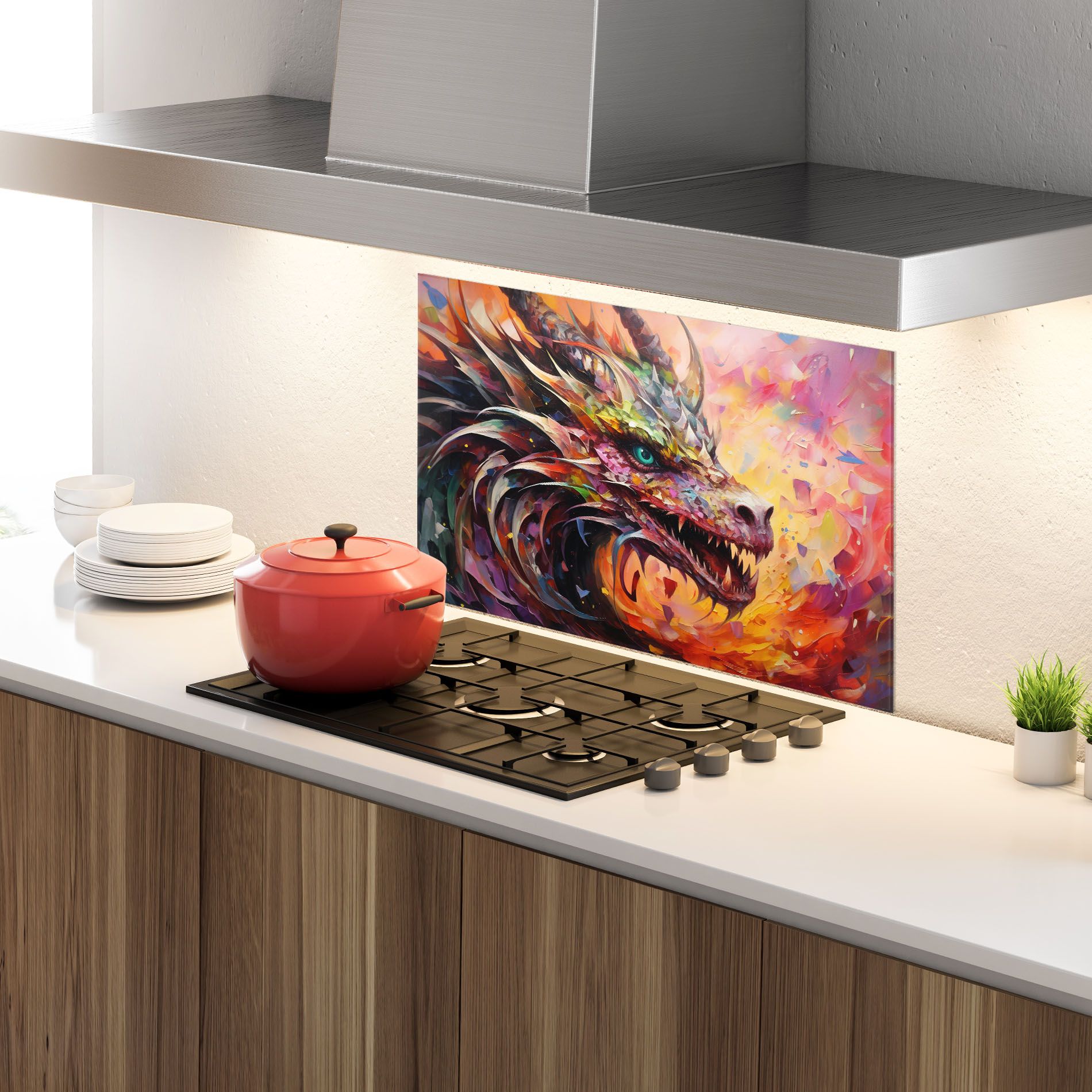Colorful Dragon Painting mockup 4