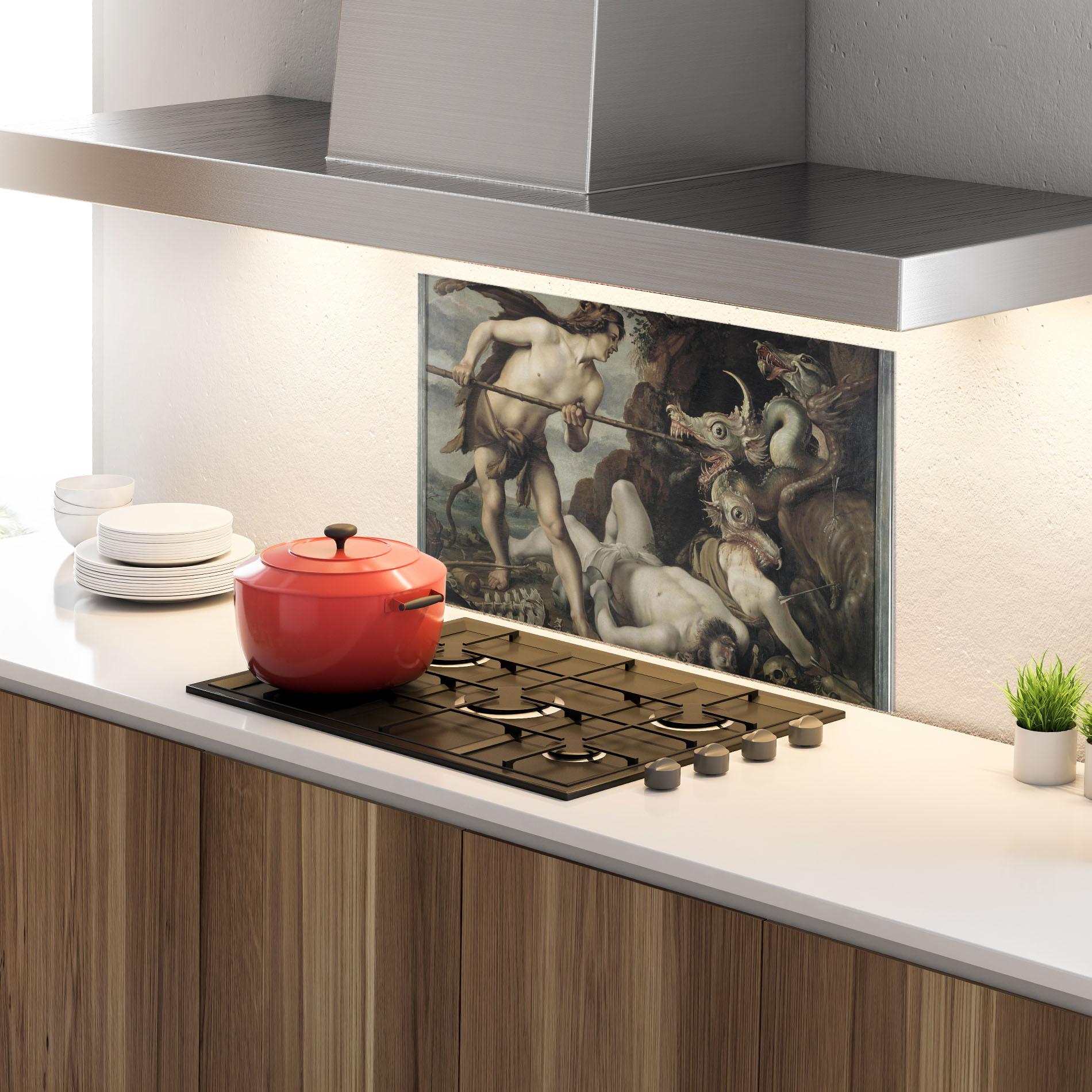 Panou Sticla Bucatarie Hunting Dragons mockup 4