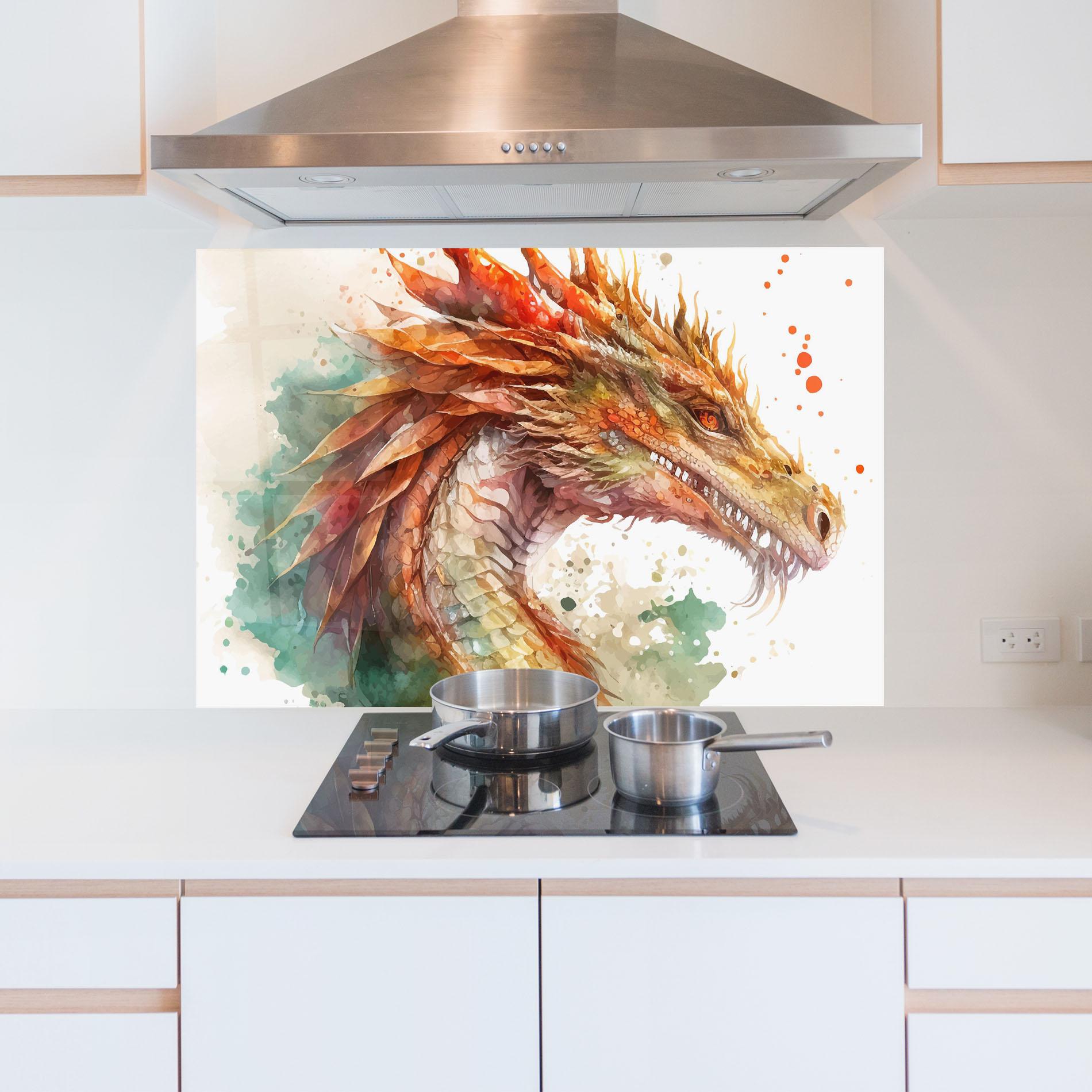 Panou Sticla Bucatarie Earth Dragon mockup 5