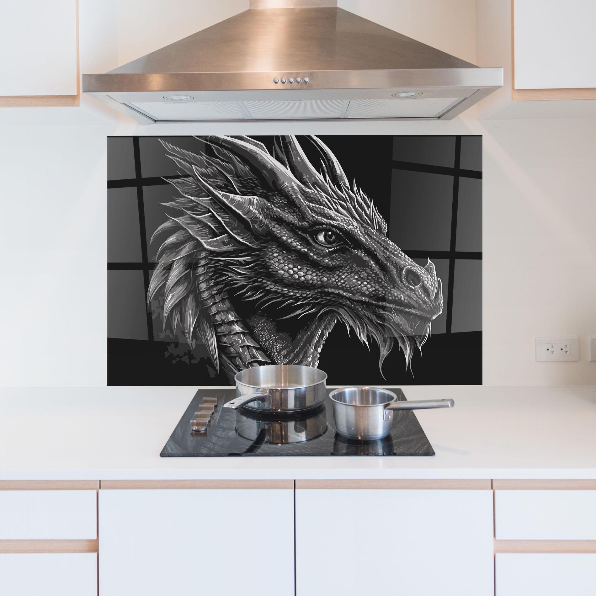 Panou Sticla Bucatarie Grey Dragon mockup 5