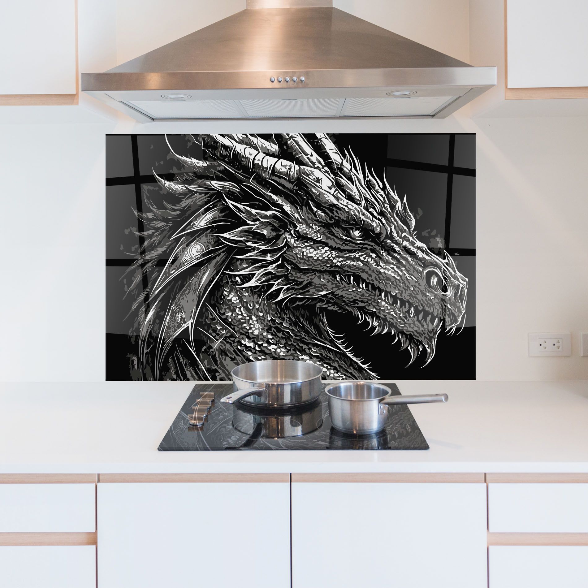 Grey White Dragon mockup 5