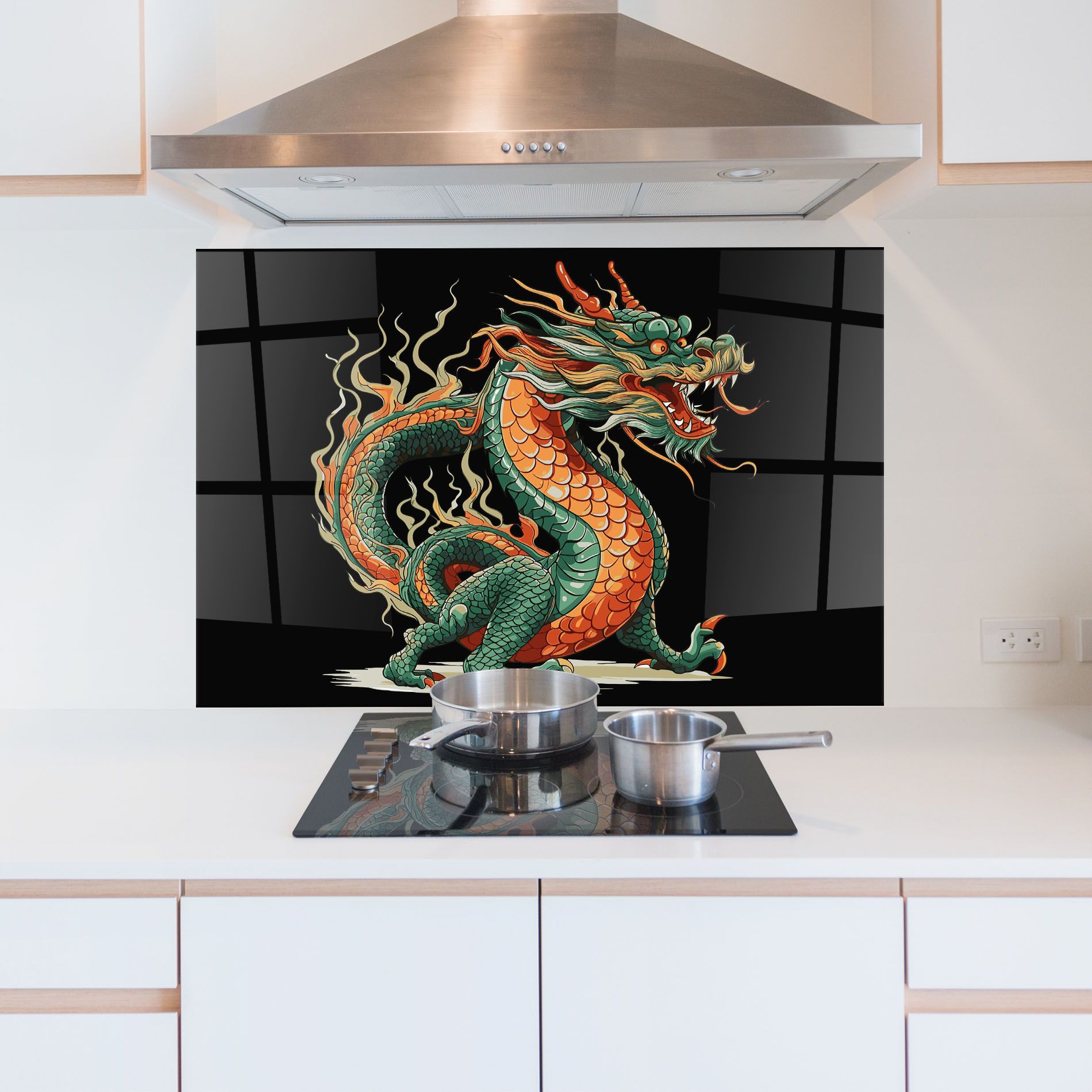 Orange Green Dragon mockup 5