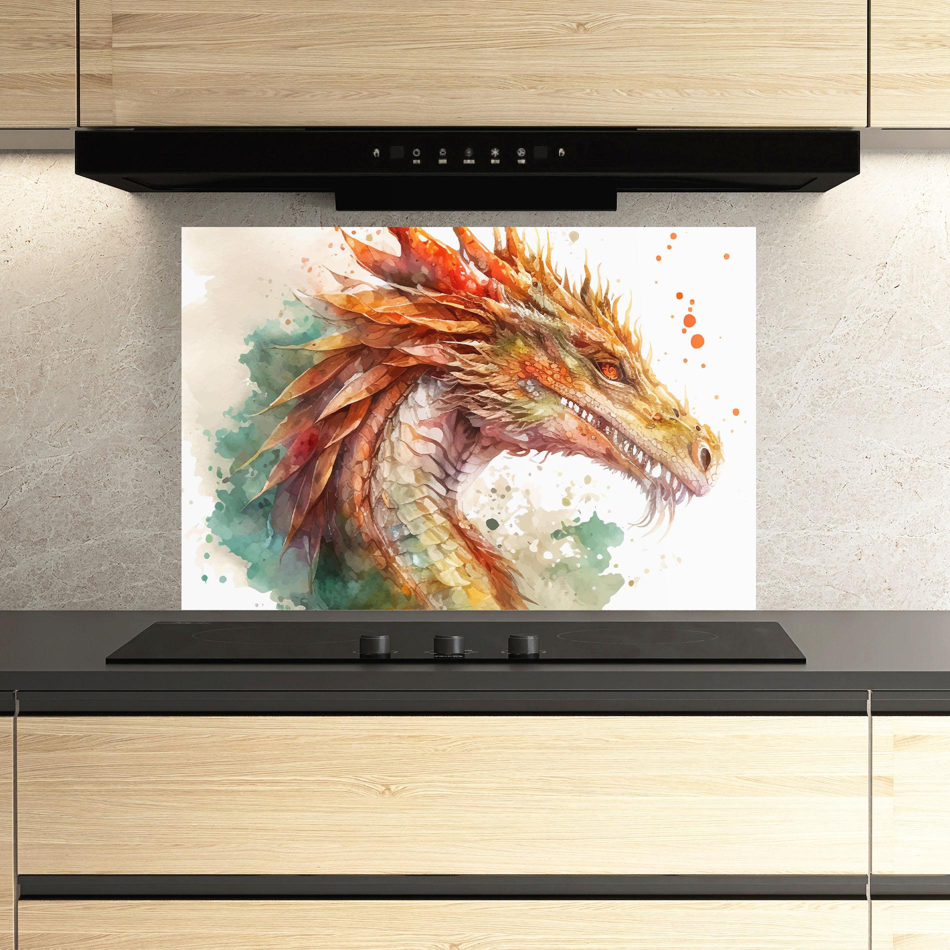 Panou Sticla Bucatarie Earth Dragon mockup 3