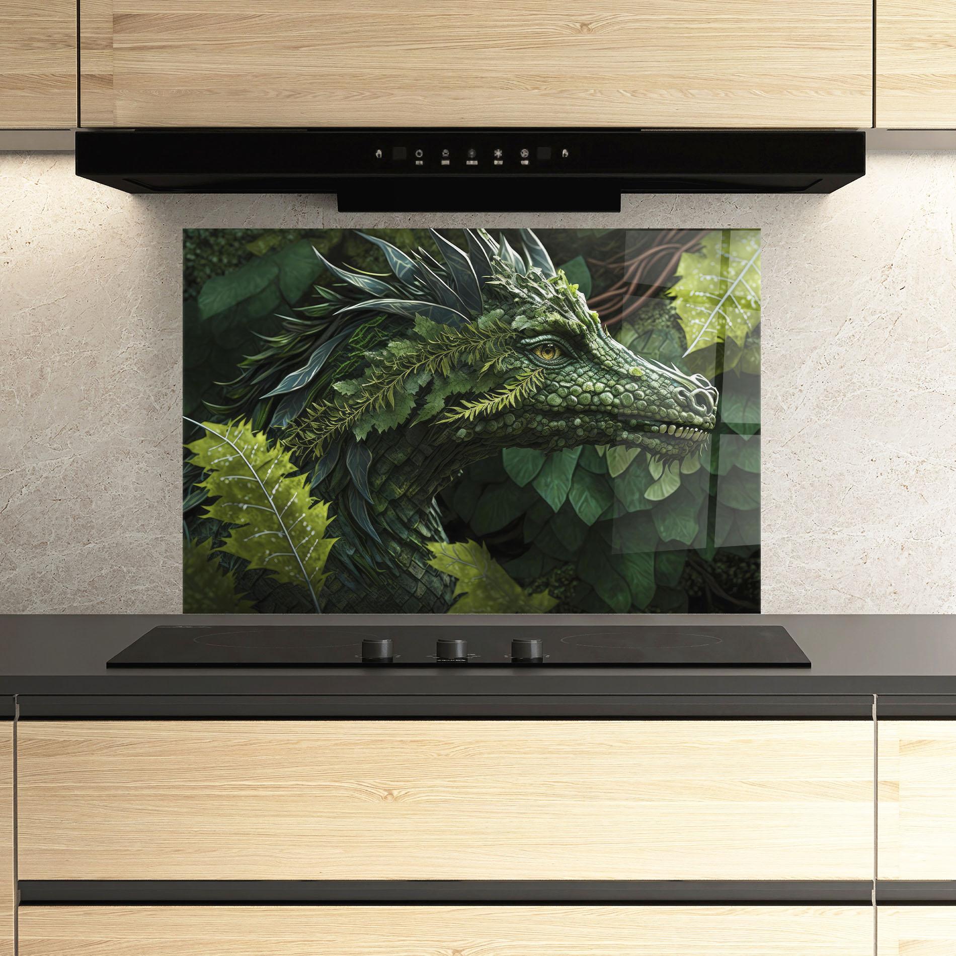 Panou Sticla Bucatarie Forest Dragon mockup 3