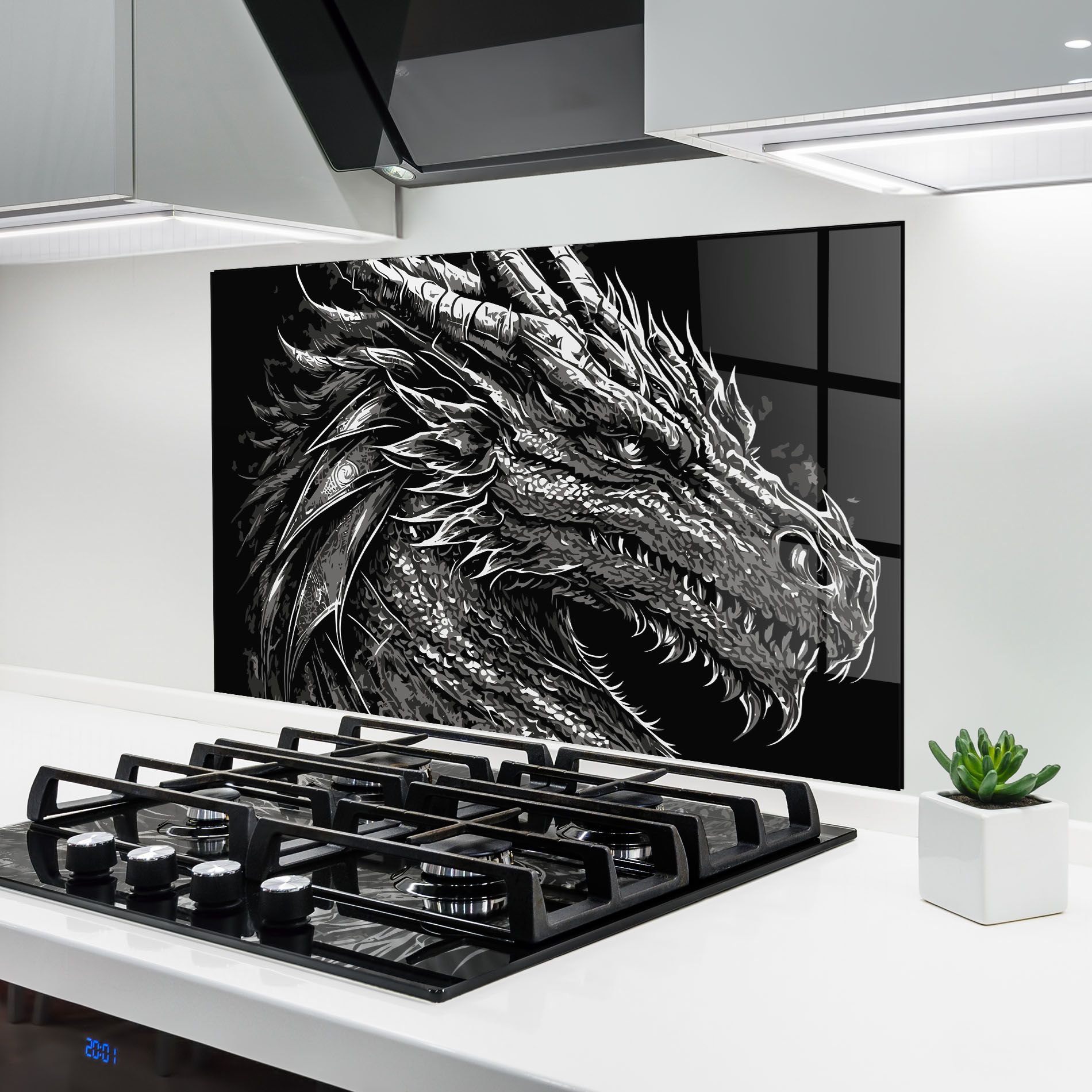 Grey White Dragon mockup 6