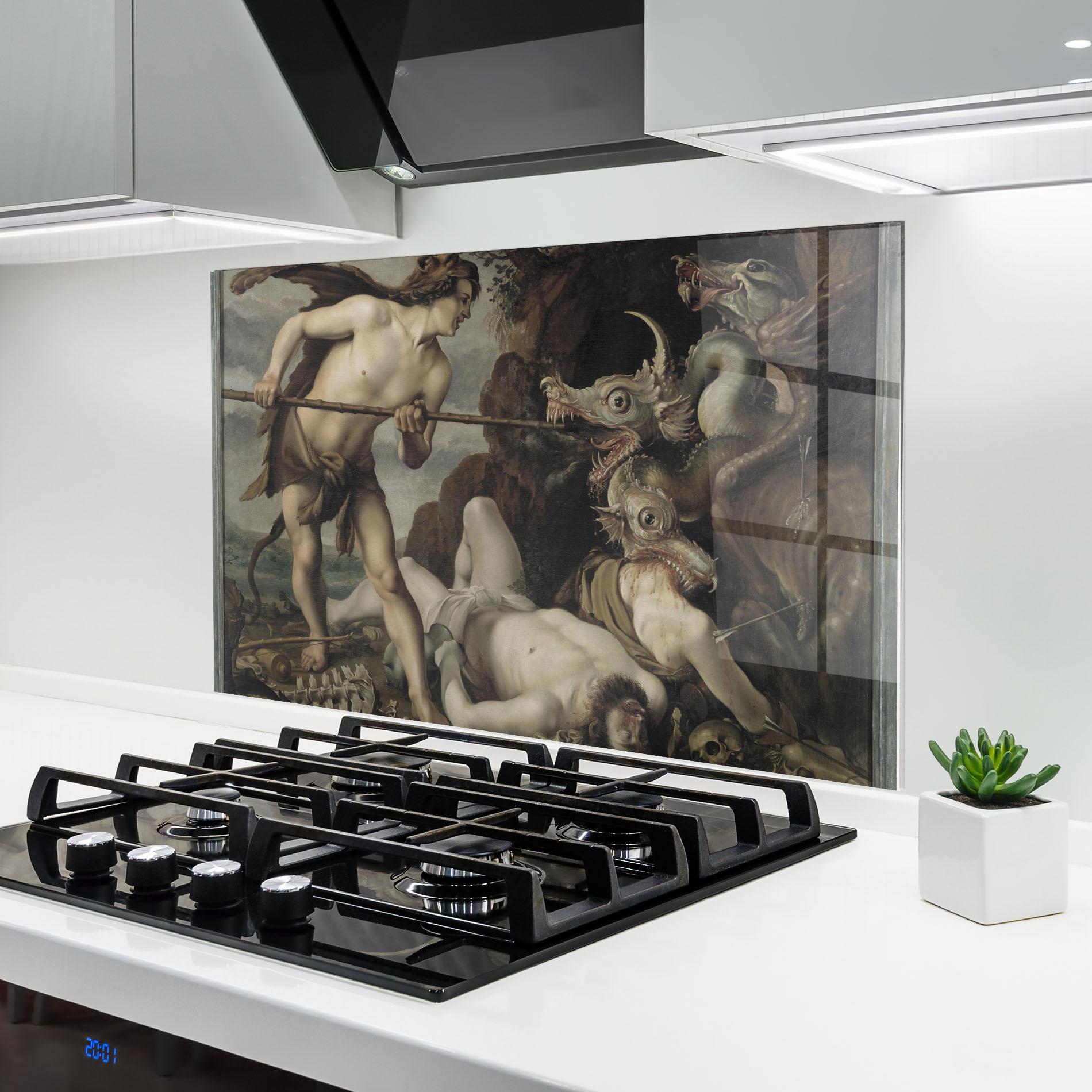 Panou Sticla Bucatarie Hunting Dragons mockup 6