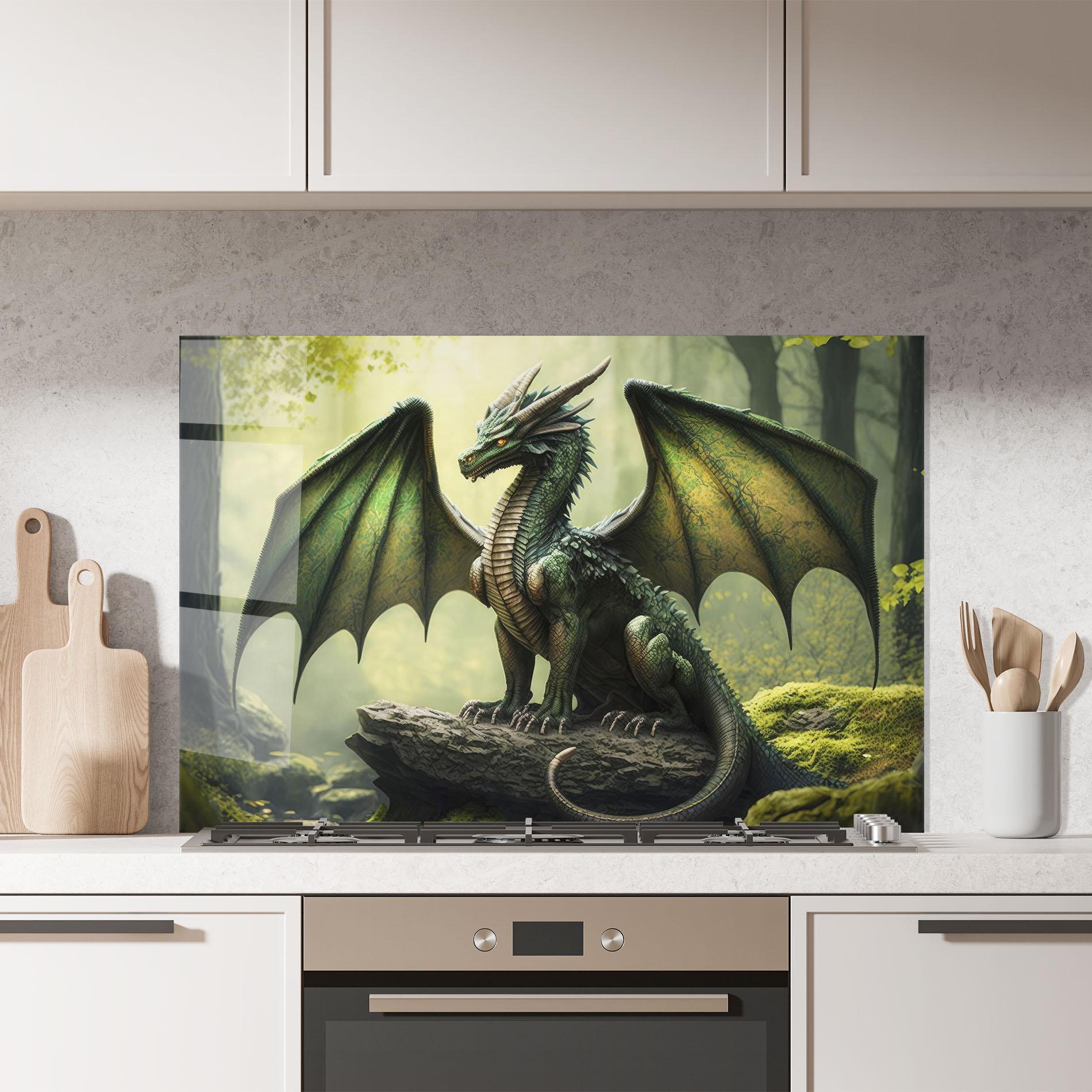 Panou Sticla Bucatarie Green Dragon mockup 7