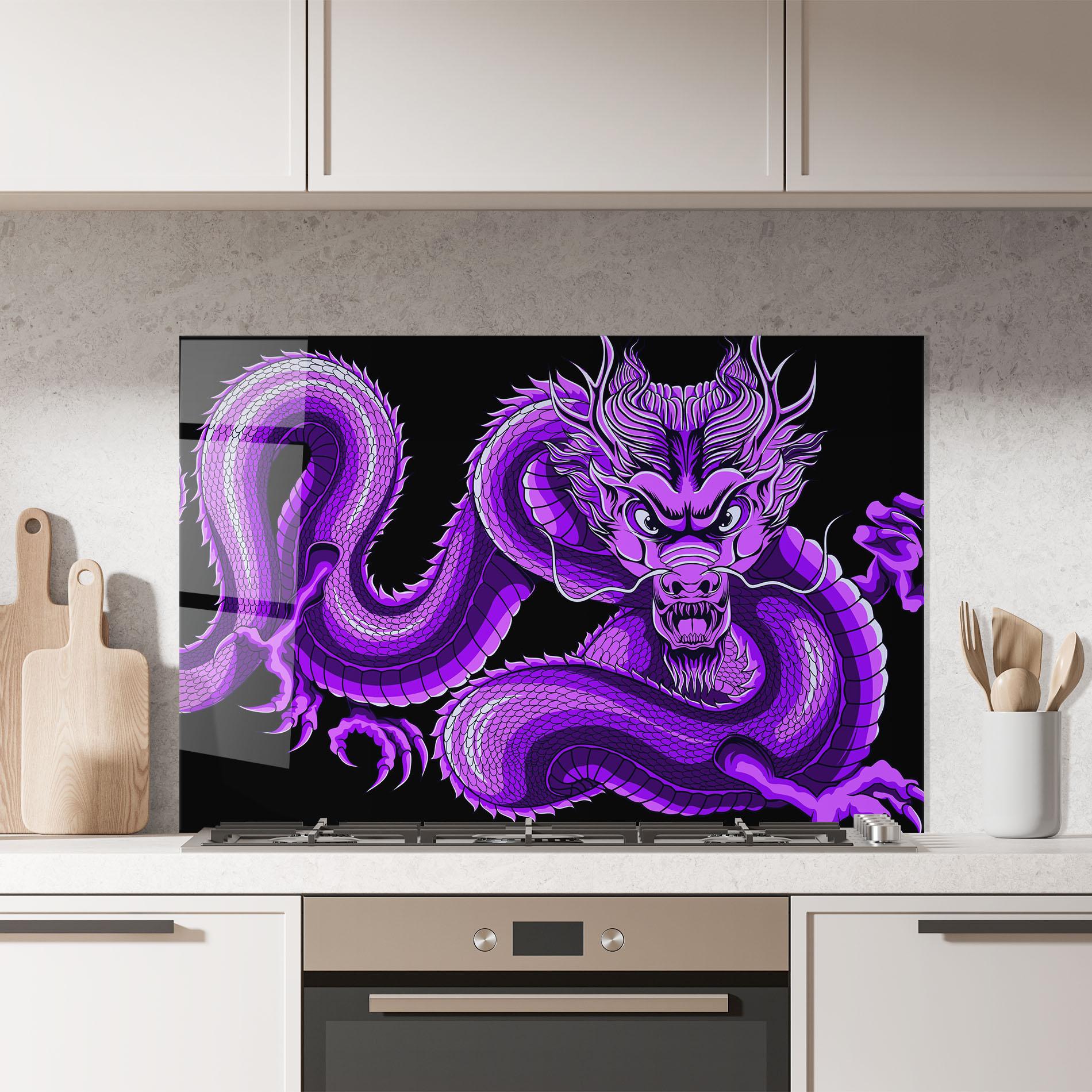 Panou Sticla Bucatarie Purple Dragon mockup 7